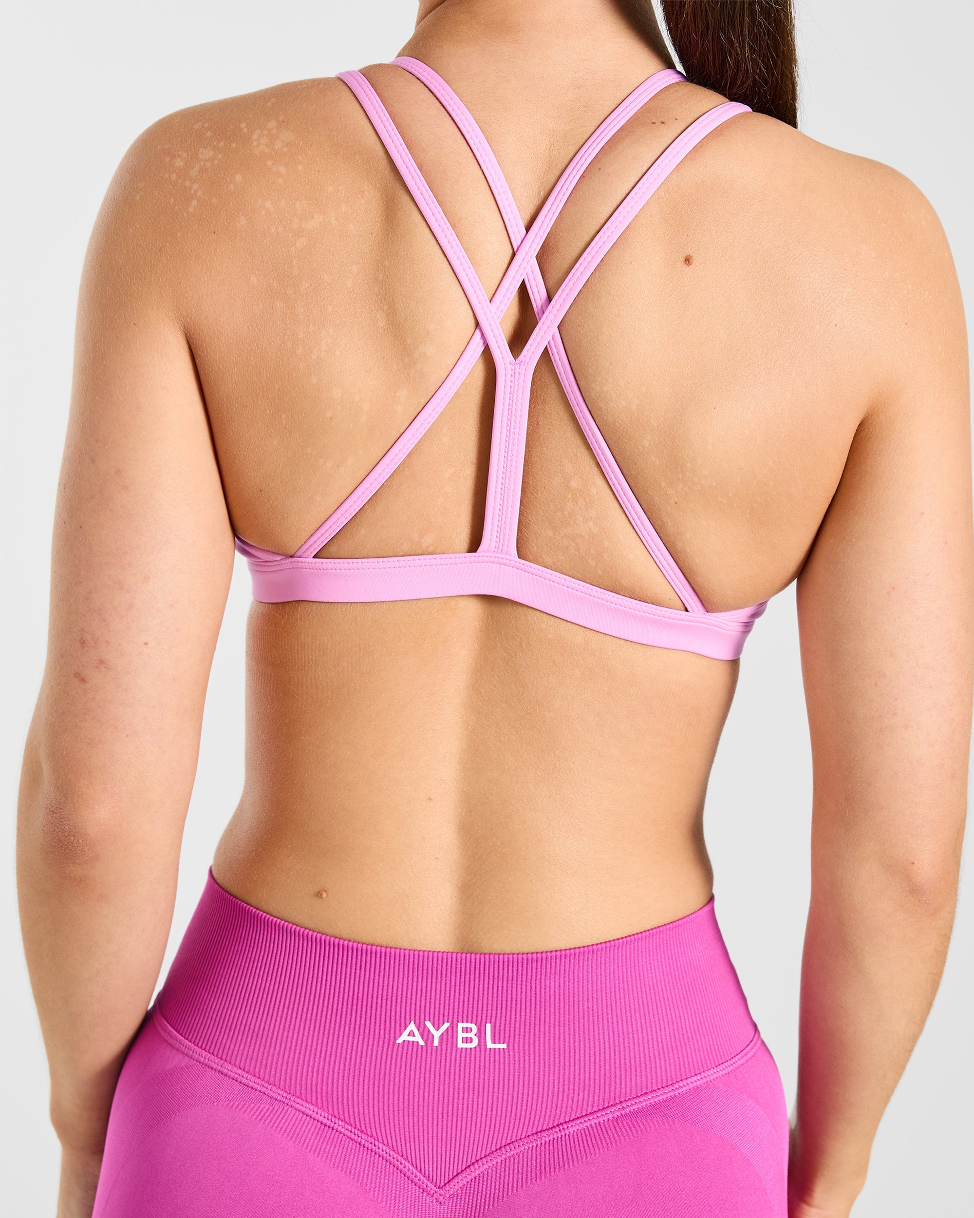 Essential Strappy Sports Bra - Sugar Roze