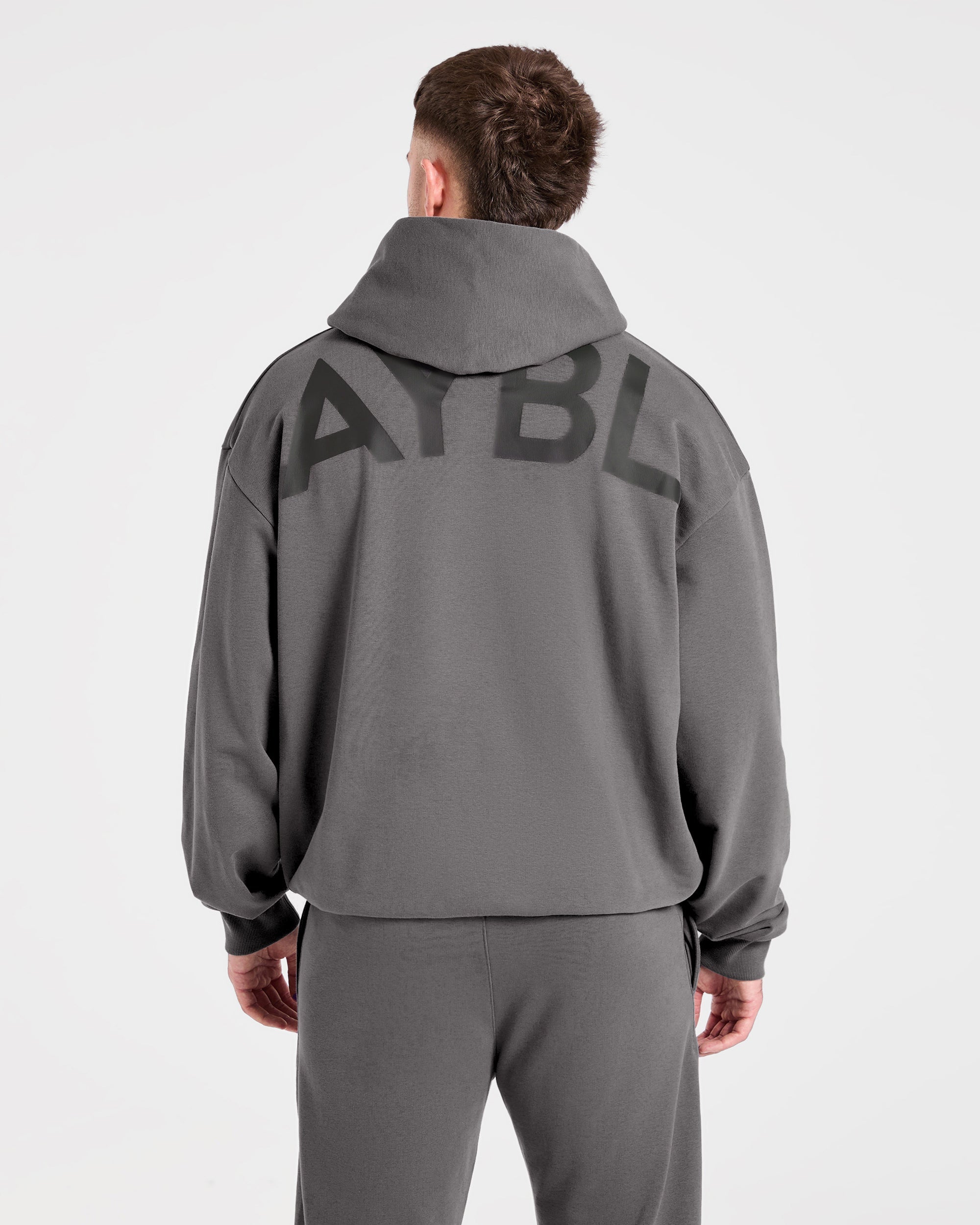 Essential Oversized Graphic Hoodie - Charcoal