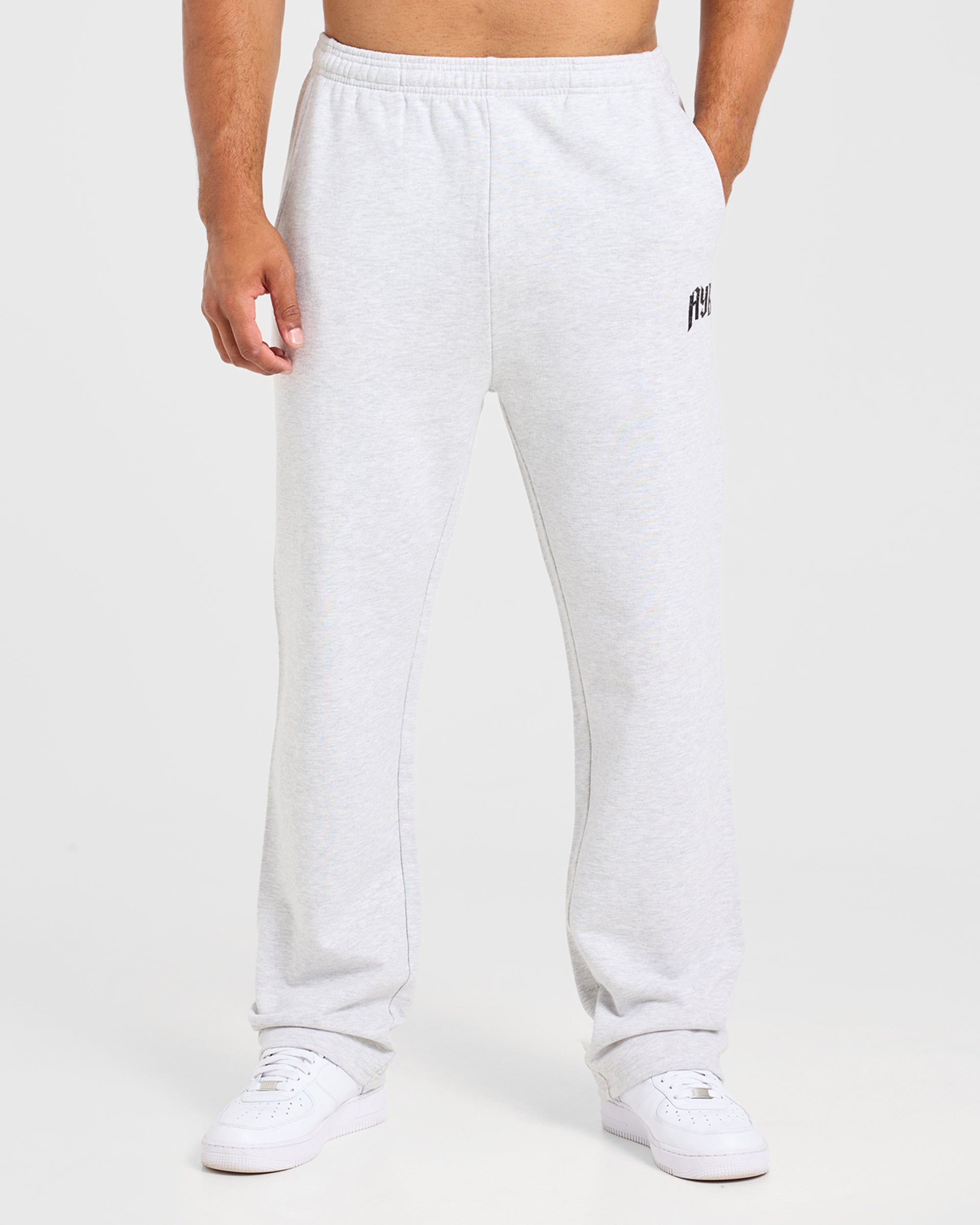 Heavy Lifting Gothic Oversized Straight Leg Joggers - Grijs Marl