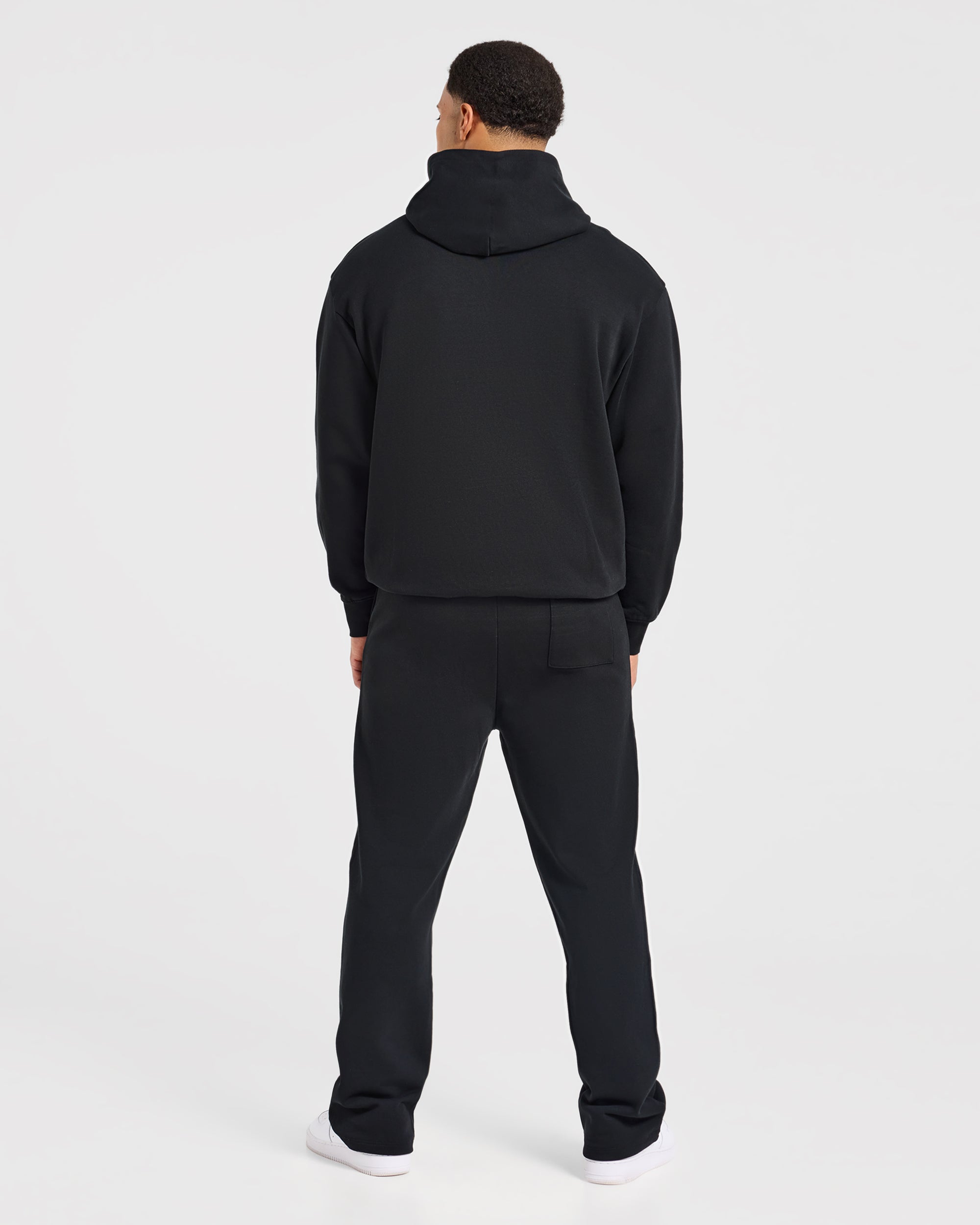 Effortless Oversized Straight Leg Joggers - Zwart