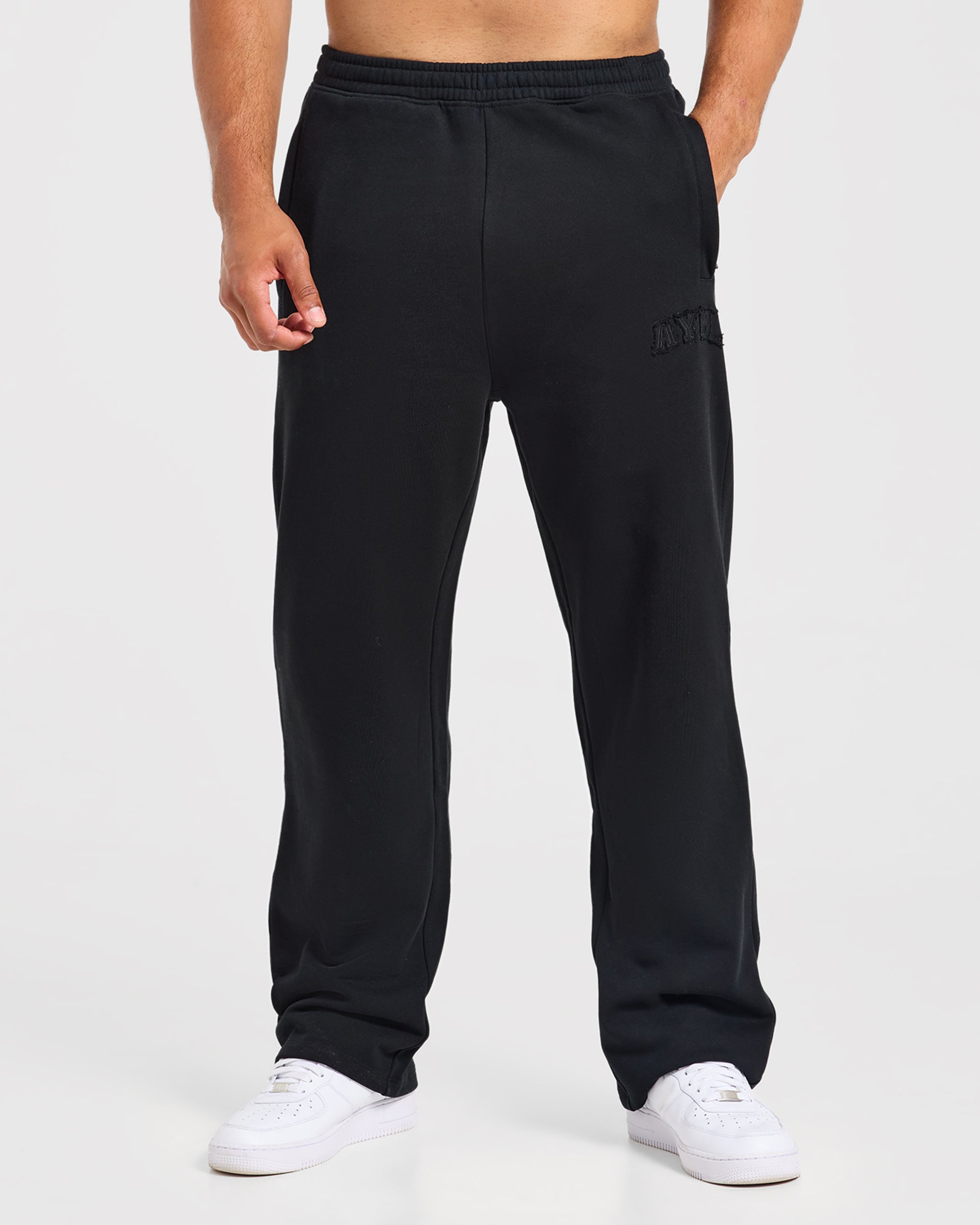 Effortless Oversized Straight Leg Joggers - Zwart