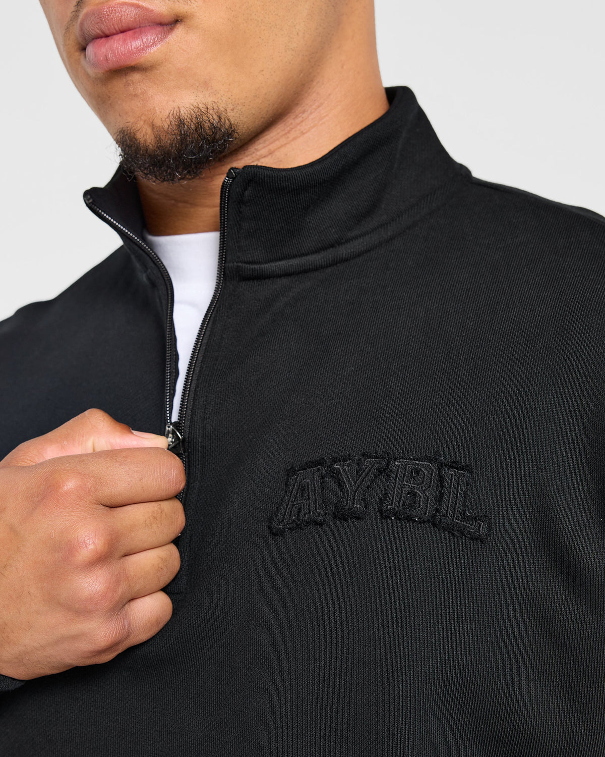 Effortless Oversized 1/4 Zip Pullover - Zwart