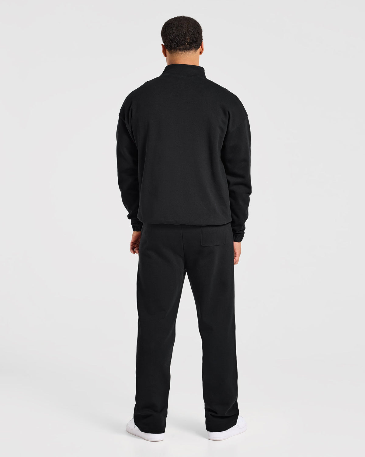 Effortless Oversized 1/4 Zip Pullover - Zwart