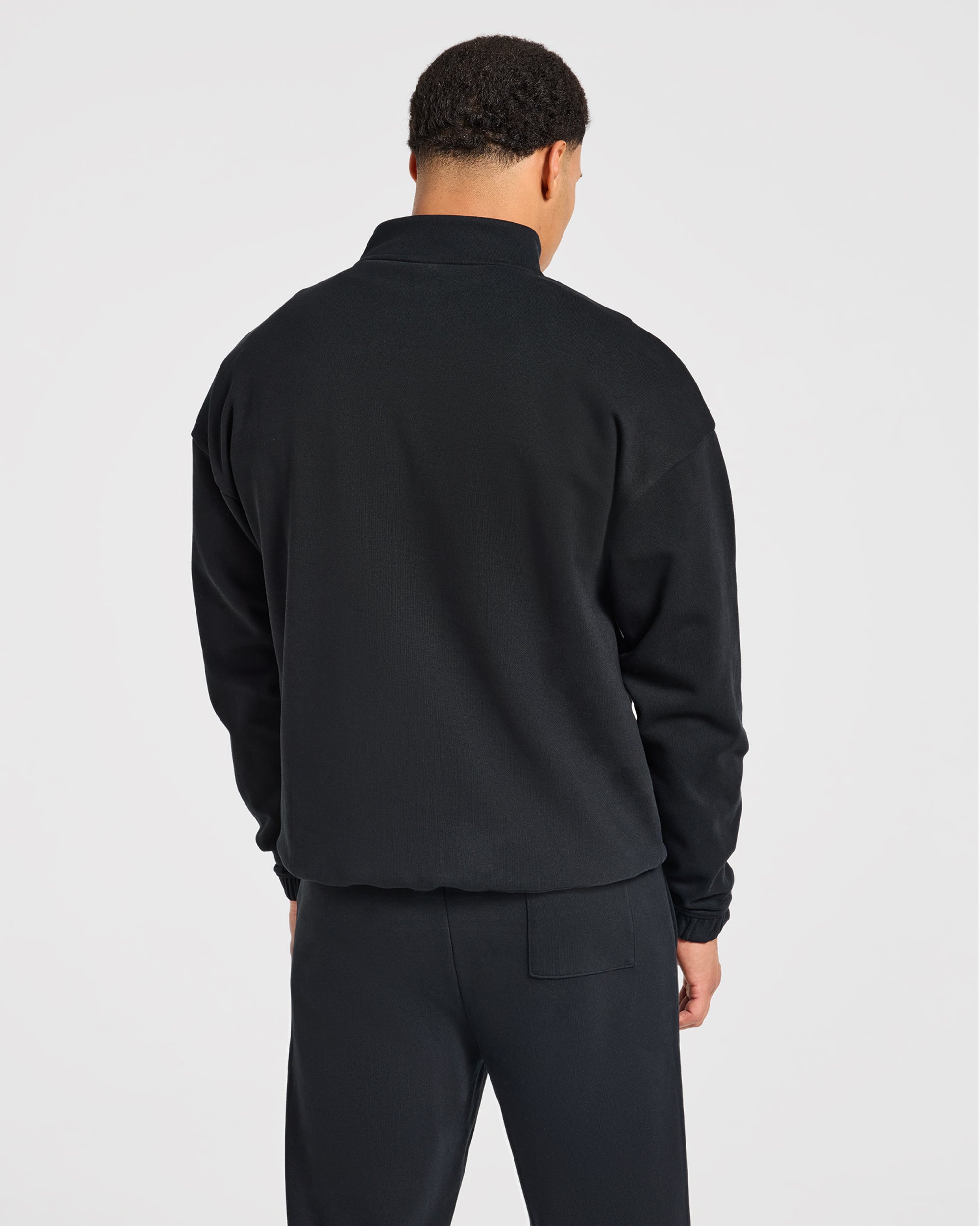 Effortless Oversized 1/4 Zip Pullover - Zwart