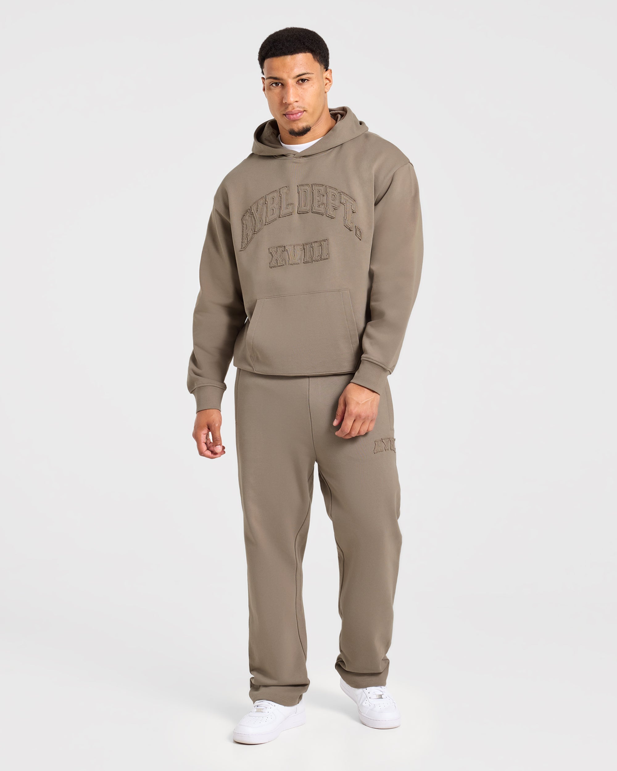 Effortless Oversized Straight Leg Joggers - Deep Ecru