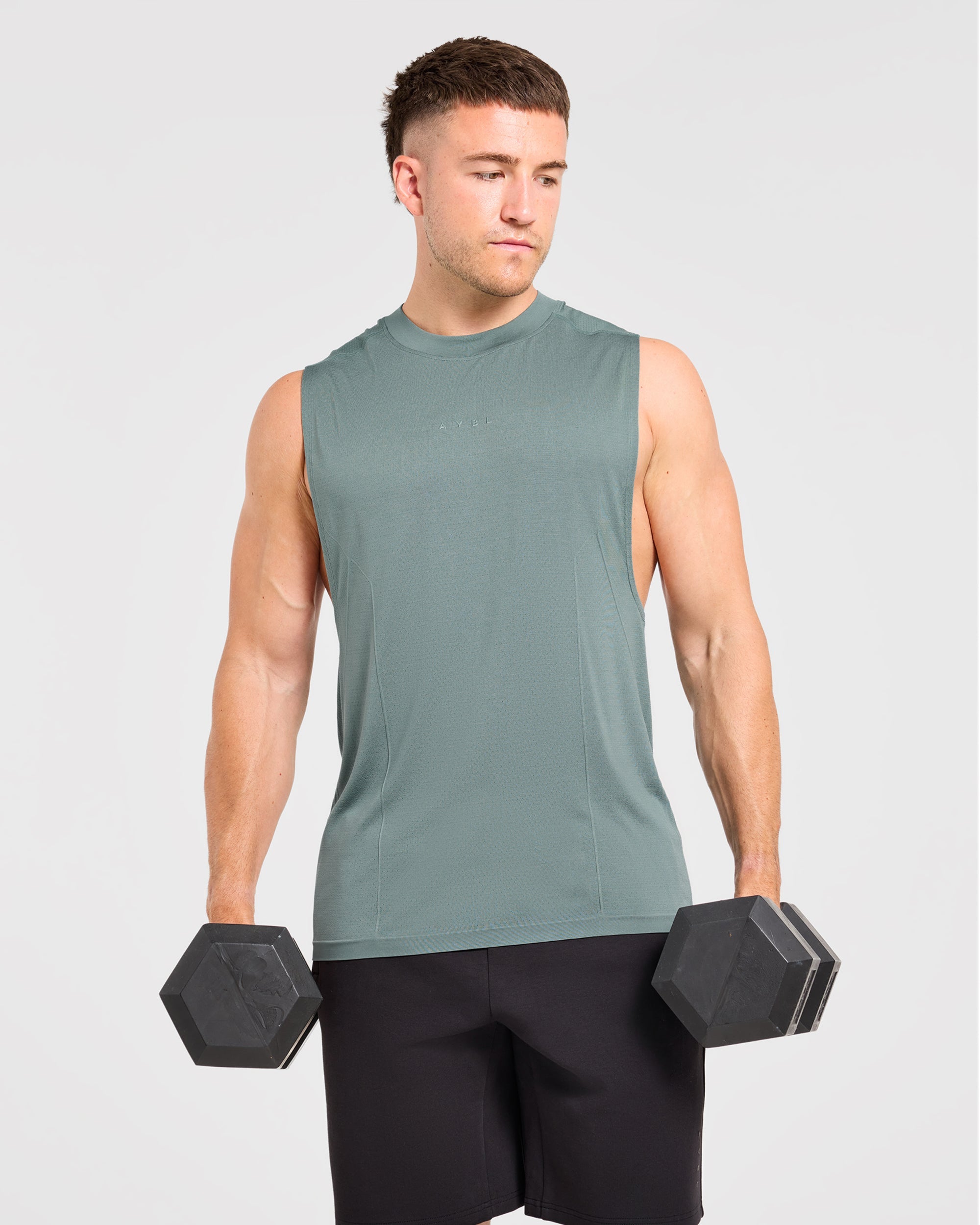 Reinforce Performance Seamless Tank - Muted Teal