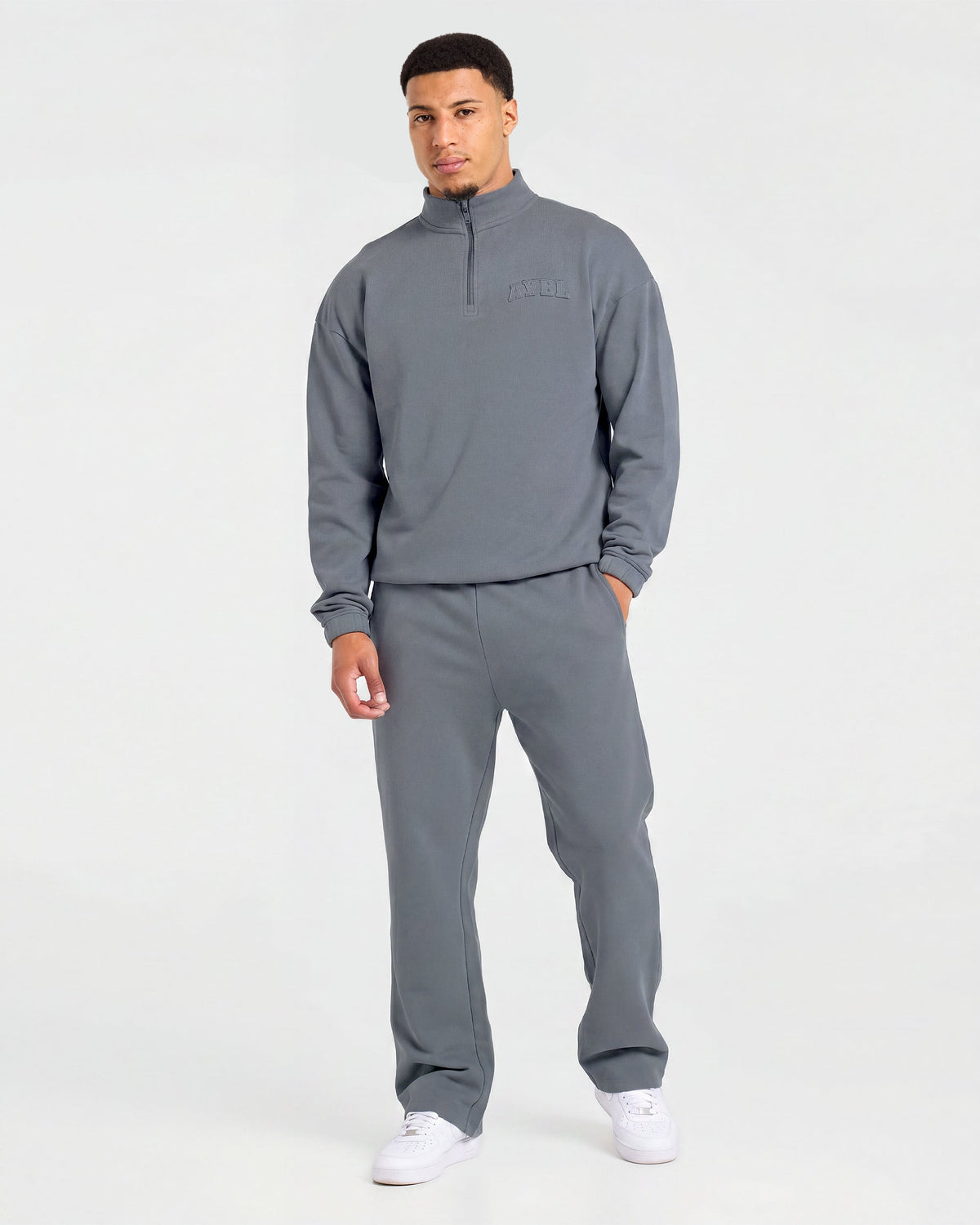 Effortless Oversized 1/4 Zip Pullover - Deep Slate