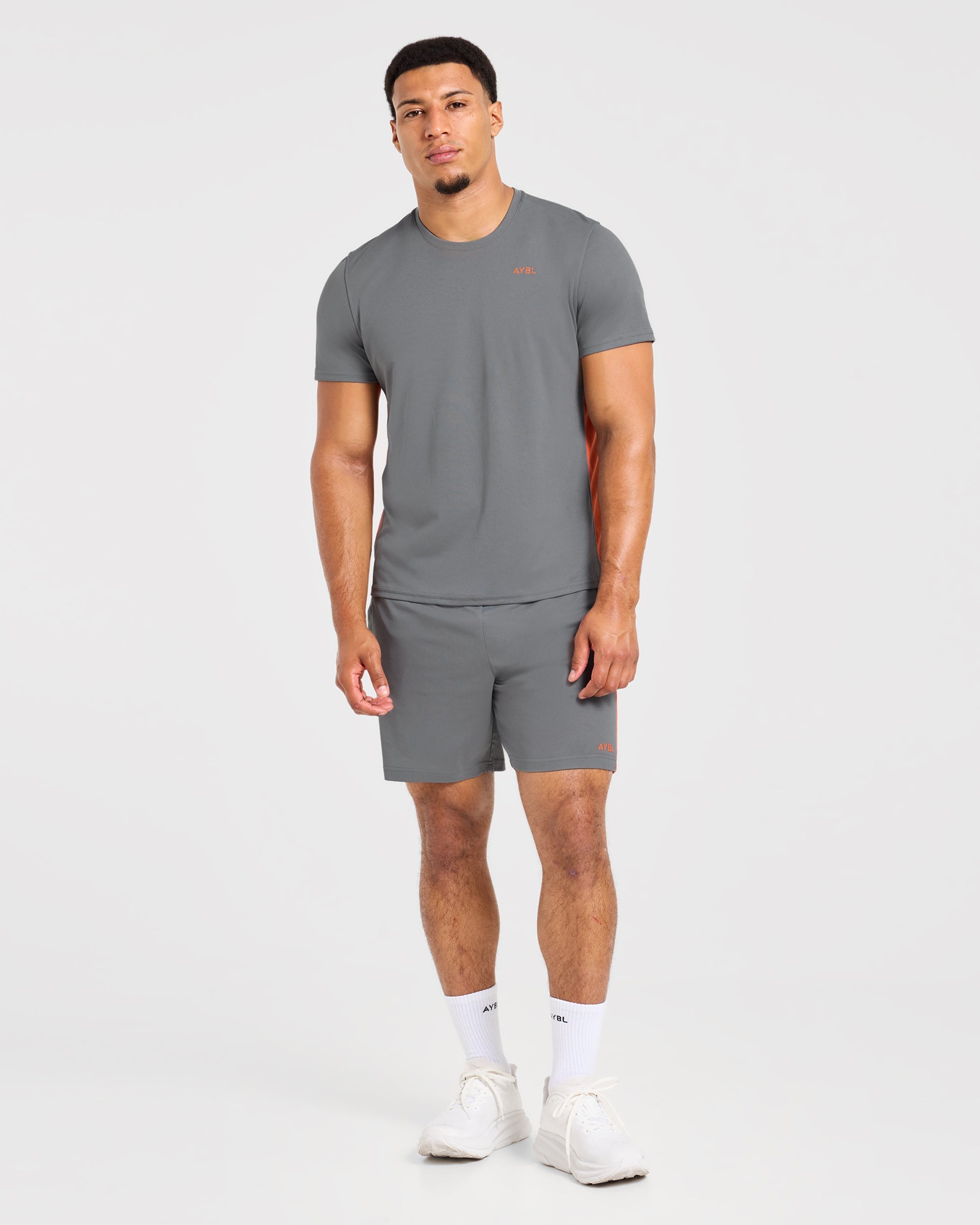 Active Shorts - Charcoal/Oranje