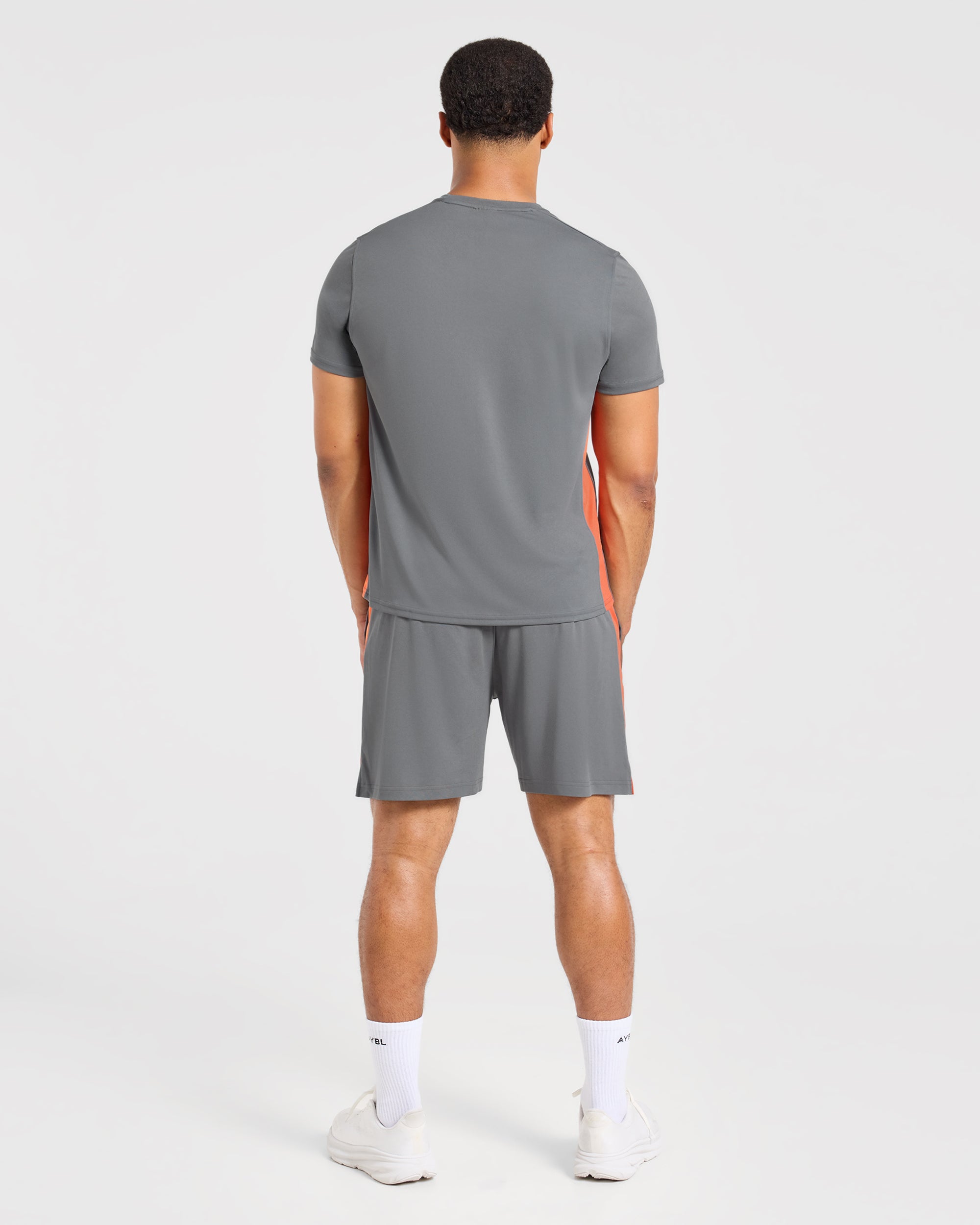Active Shorts - Charcoal/Oranje