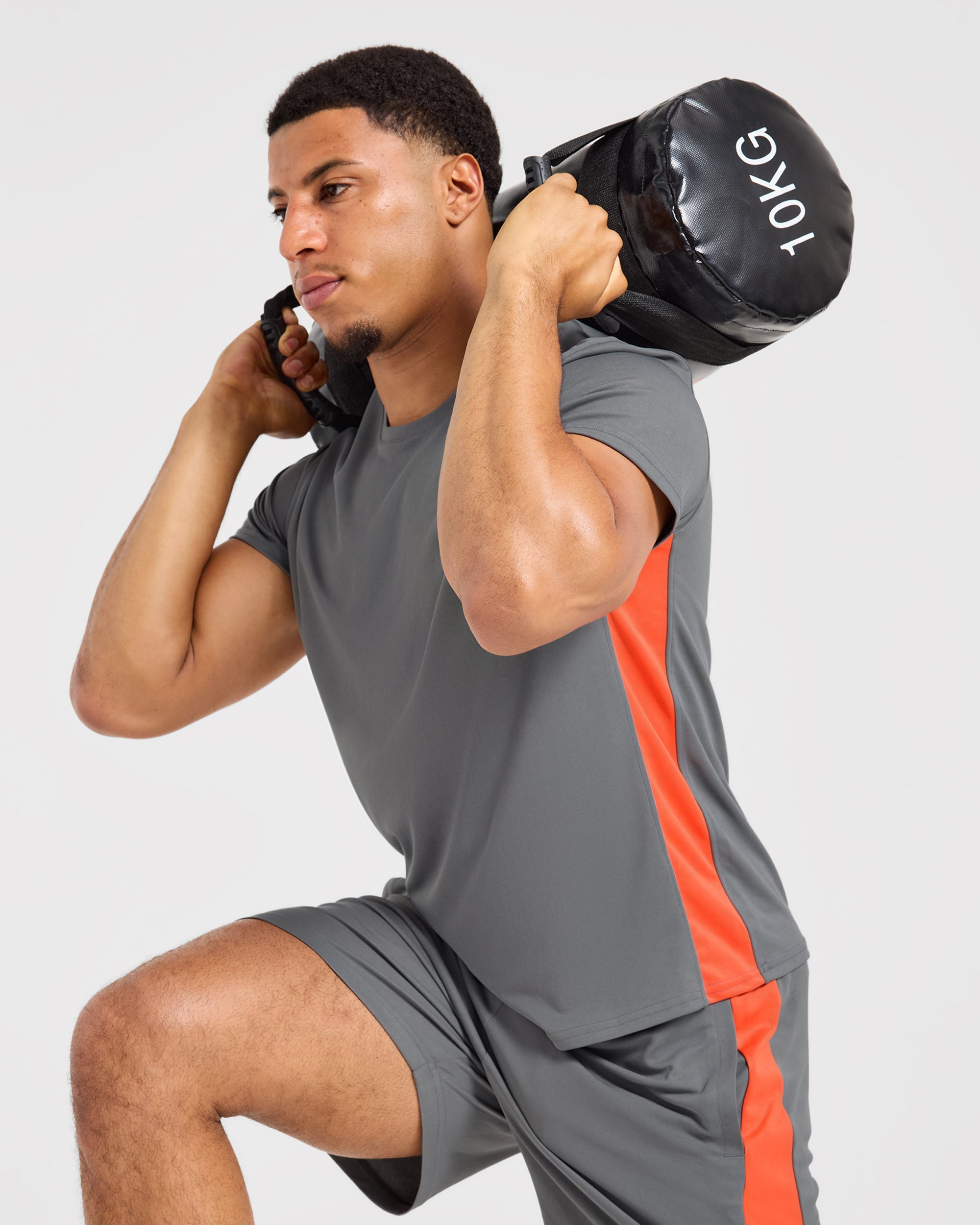 Active T Shirt - Charcoal/Oranje