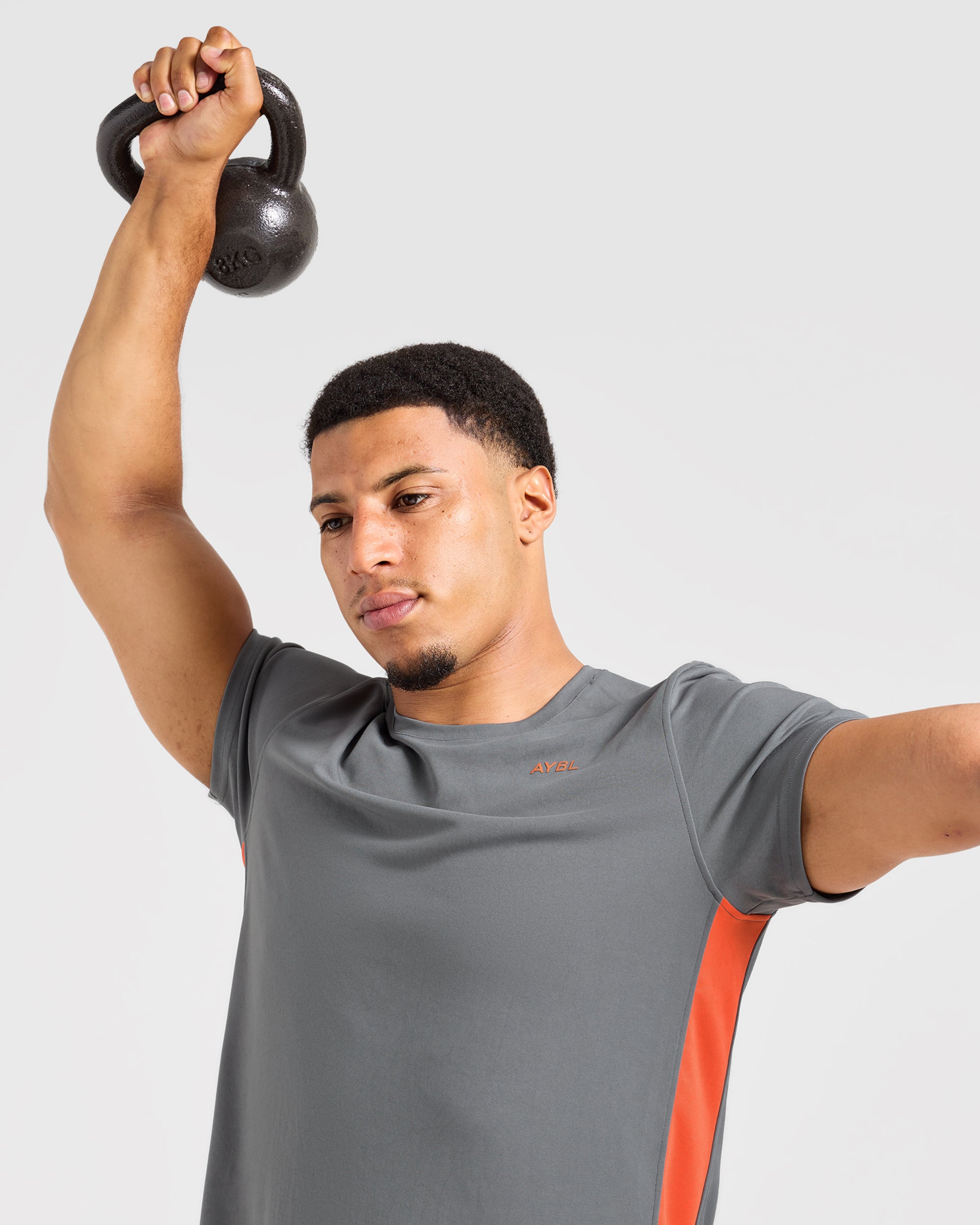 Active T Shirt - Charcoal/Oranje