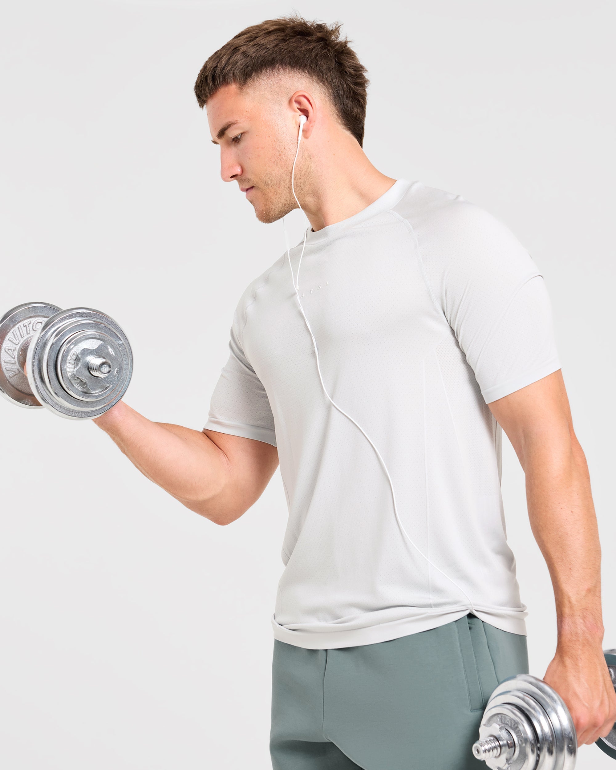 Reinforce Performance Seamless T Shirt - Light Stone Grey