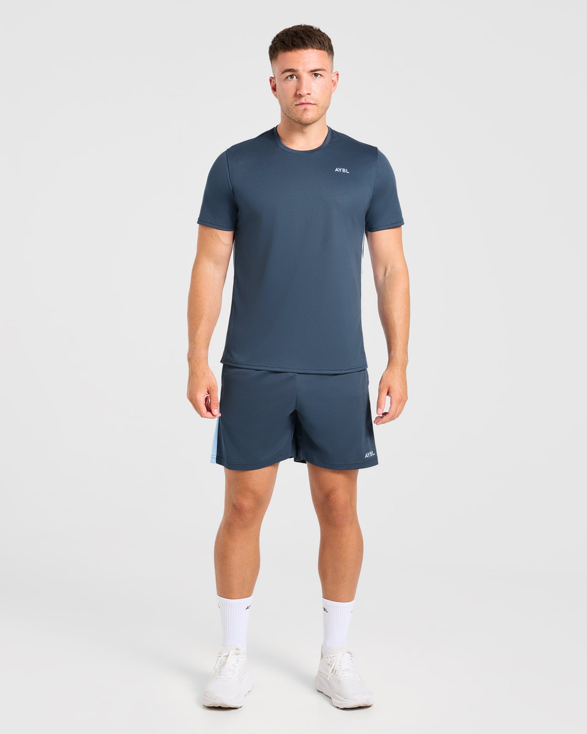 Active T Shirt - Muted Navy/Light Blauw