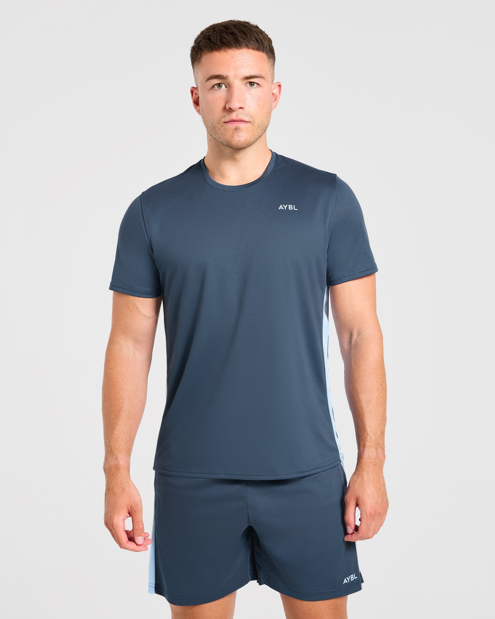 Active T Shirt - Muted Navy/Light Blauw