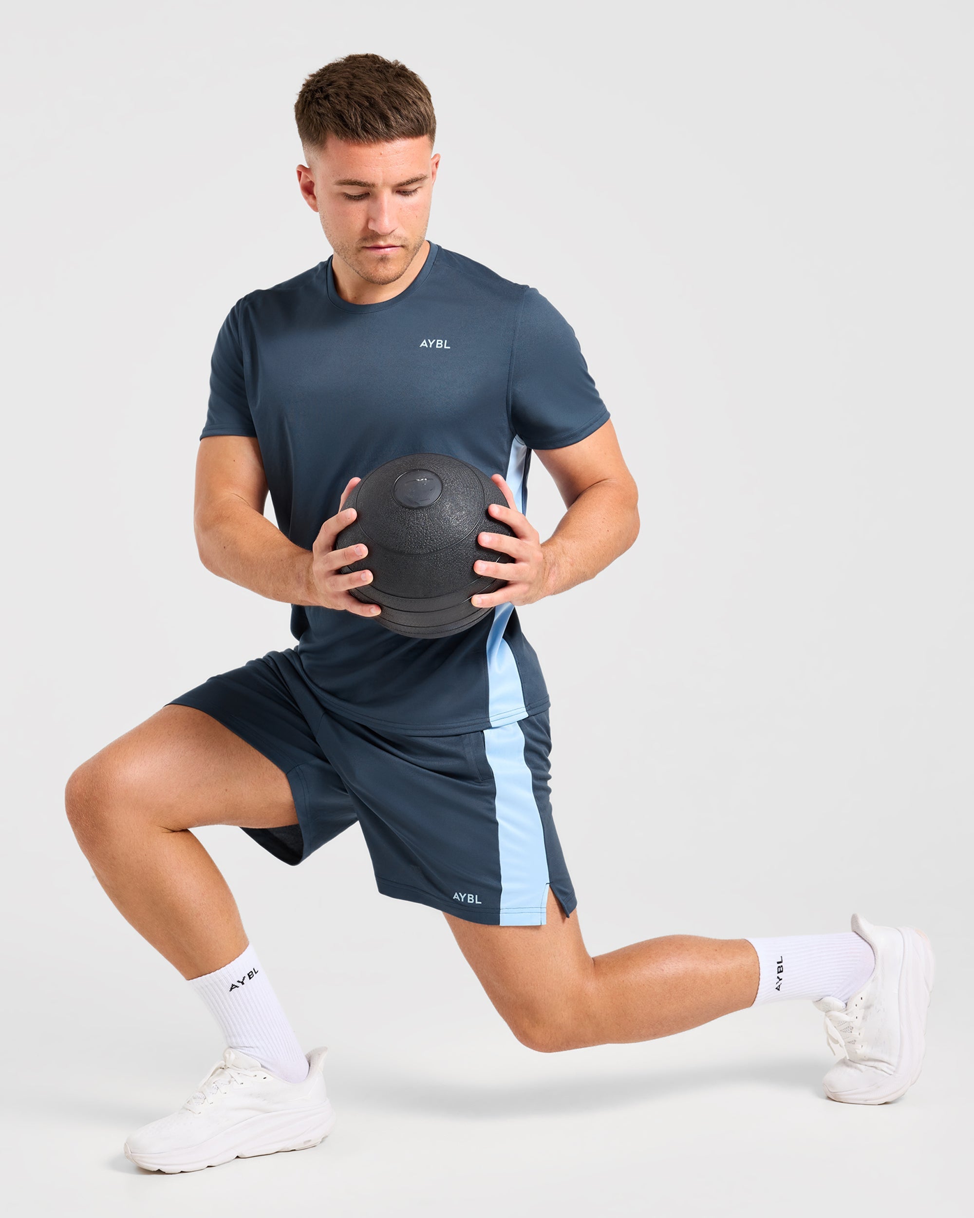 Active Shorts - Muted Navy/Light Blauw