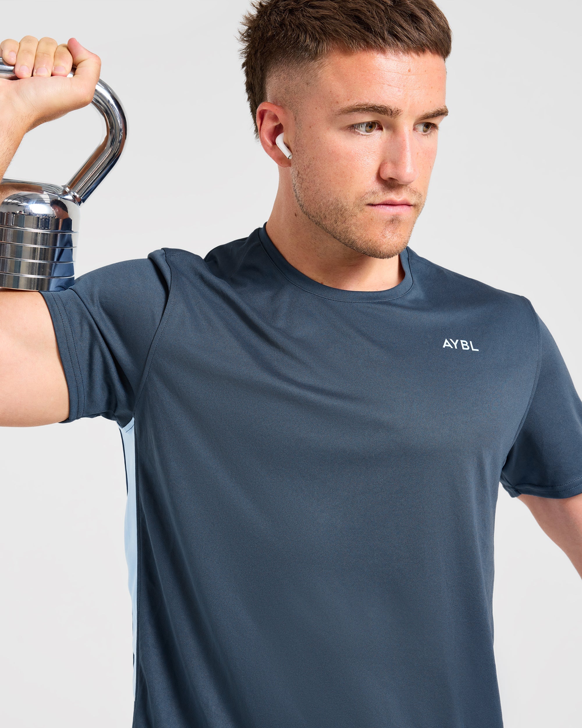 Active T Shirt - Muted Navy/Light Blauw