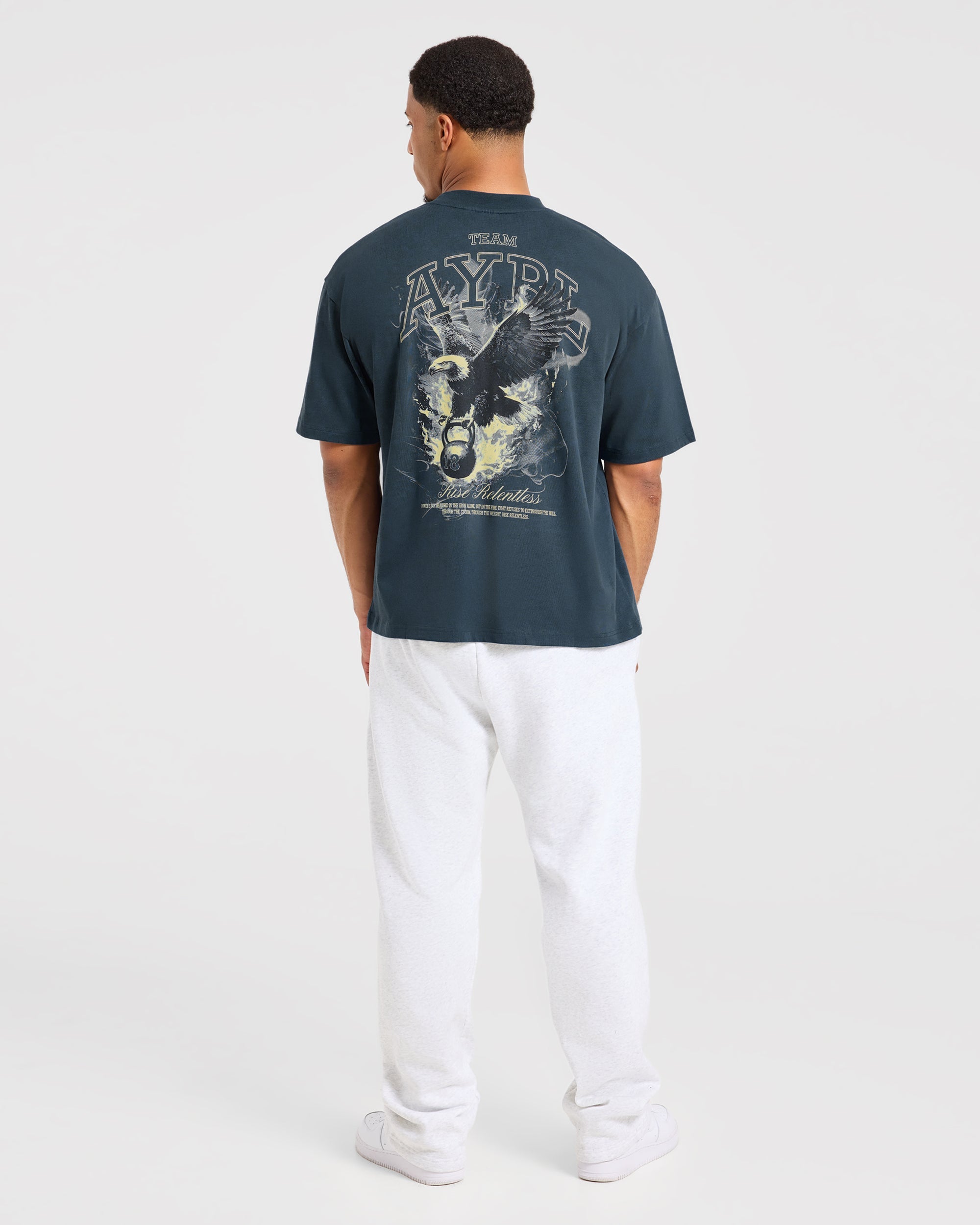 Relentless Eagle Oversized T Shirt - Petrol Blauw