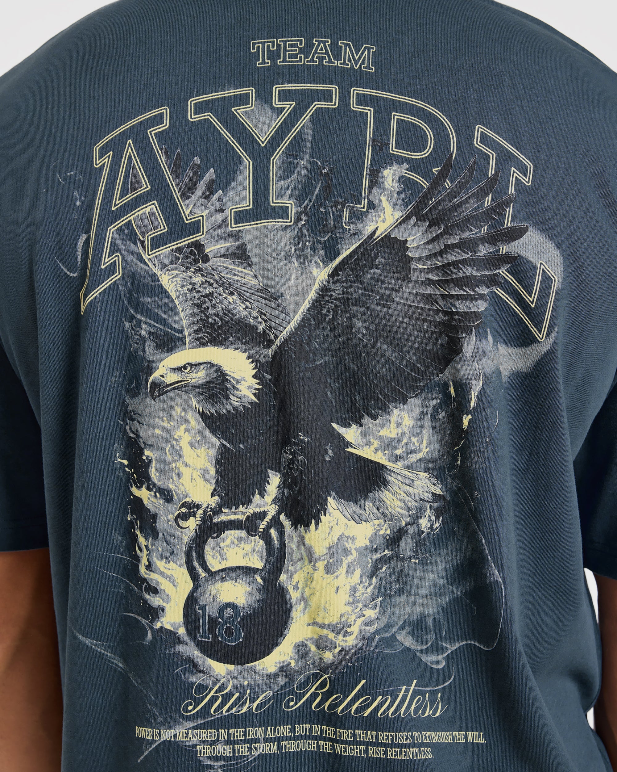 Relentless Eagle Oversized T Shirt - Petrol Blauw