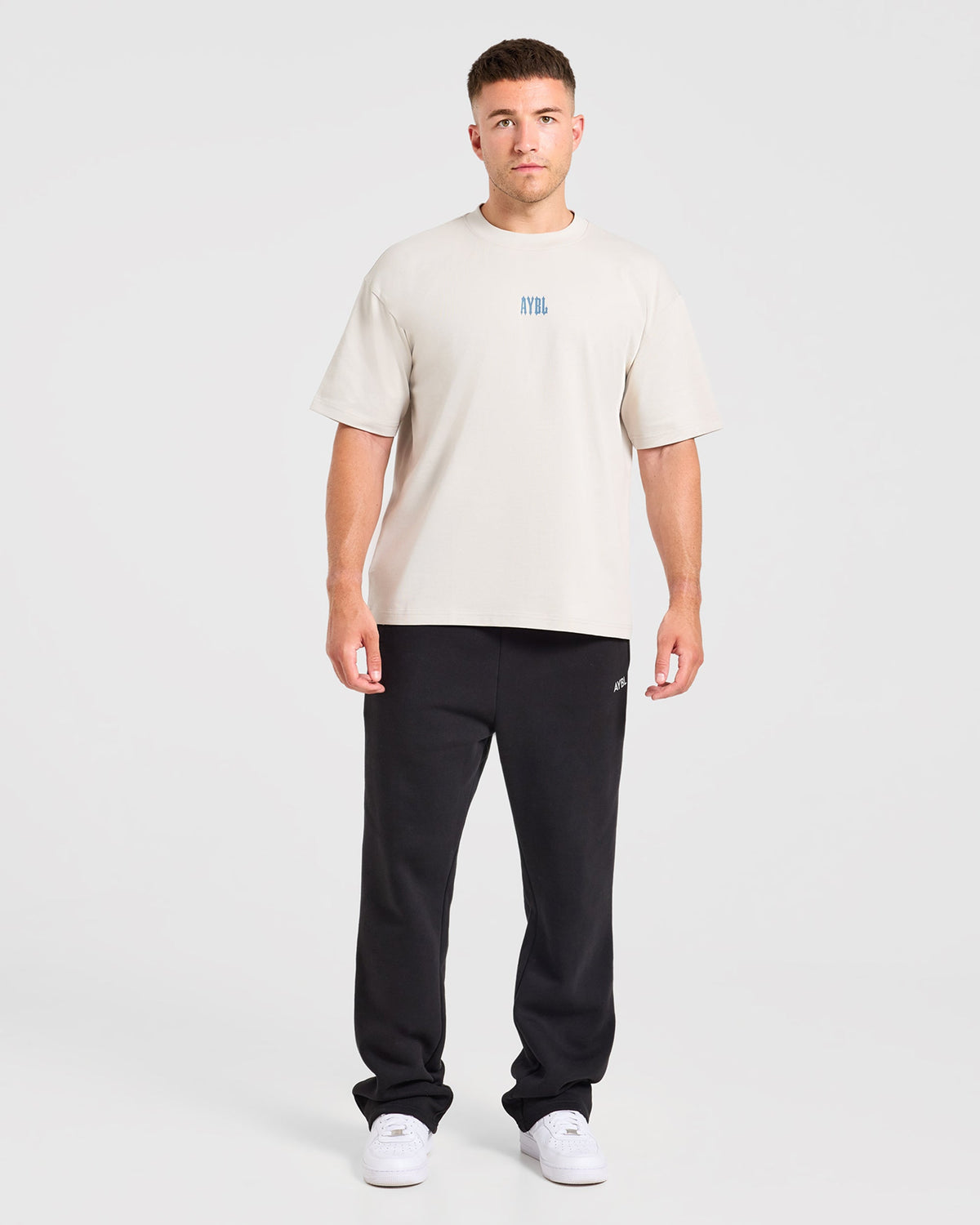 AYBL Iron Club Graphic Oversized T Shirt - Cloud Grijs
