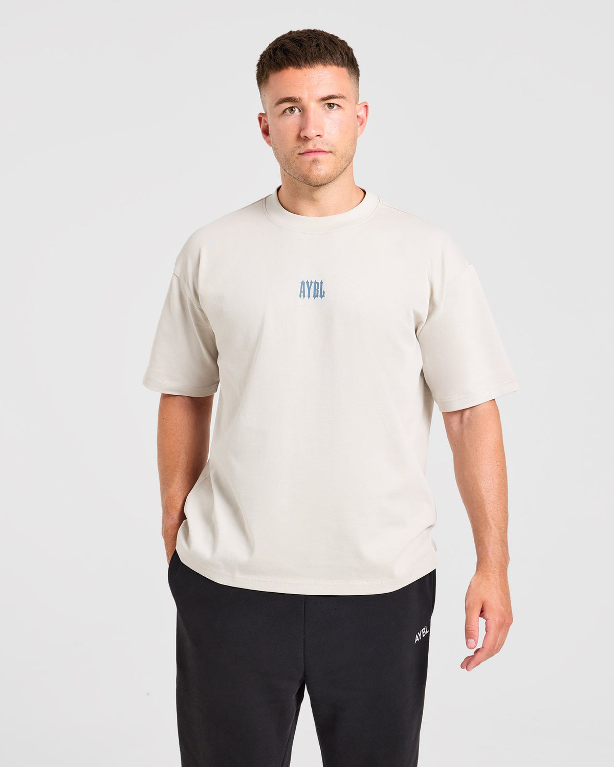 AYBL Iron Club Graphic Oversized T Shirt - Cloud Grijs
