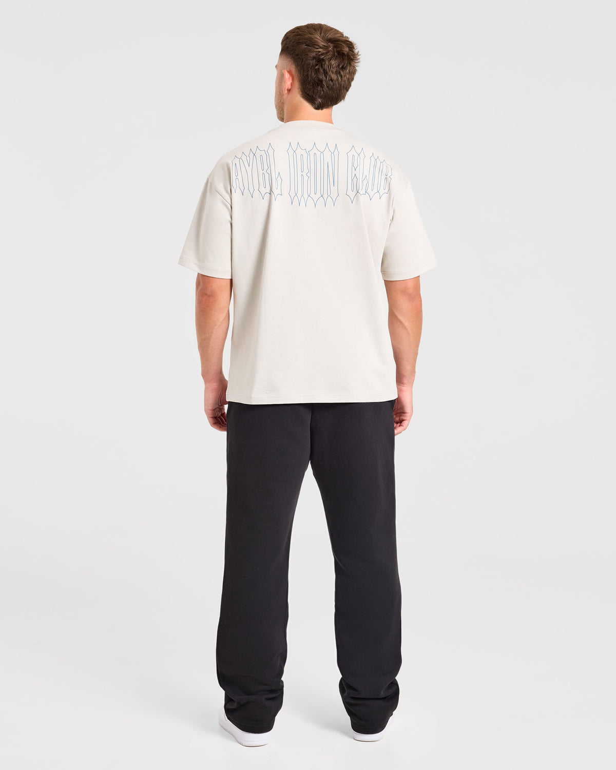 AYBL Iron Club Graphic Oversized T Shirt - Cloud Grijs