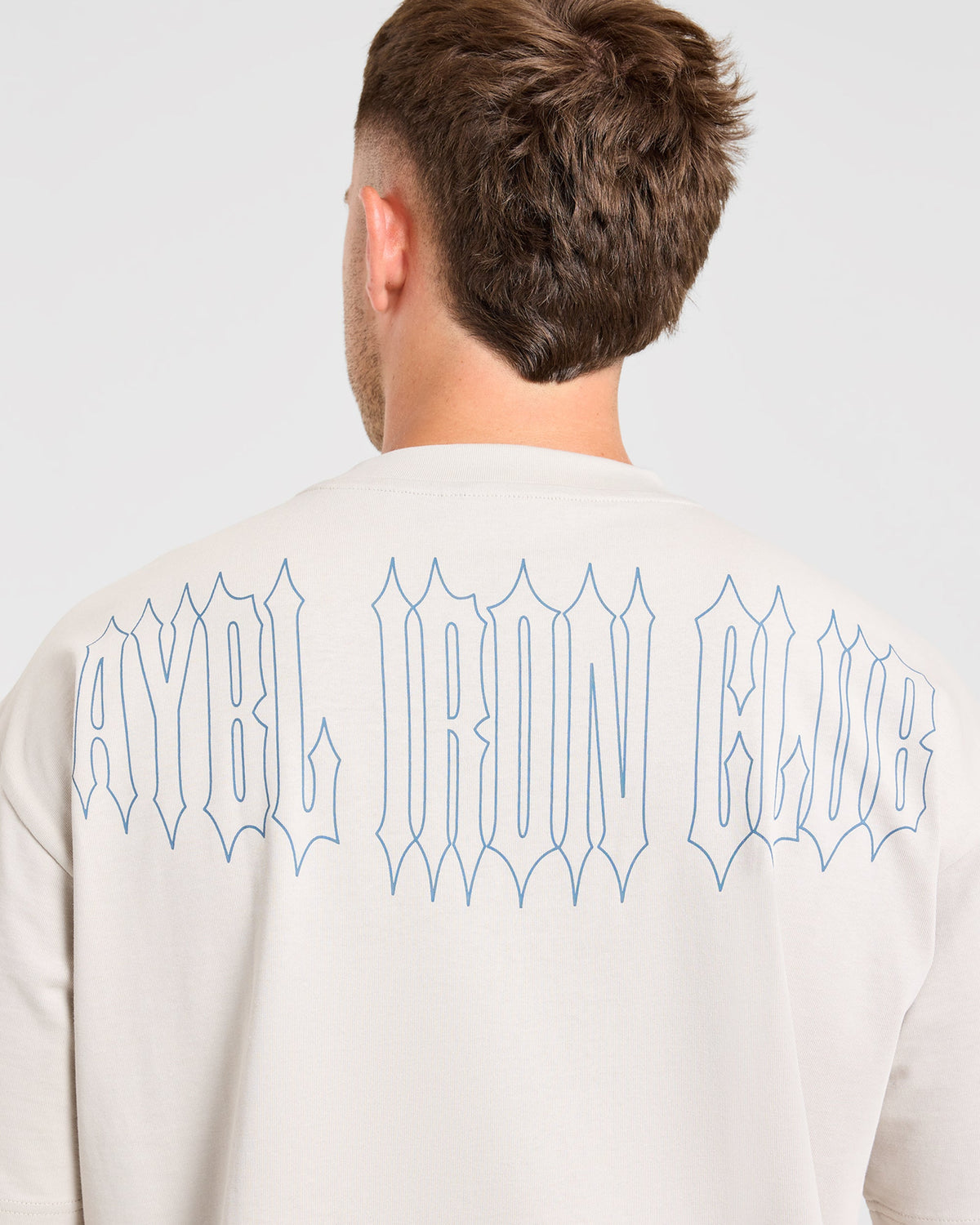 AYBL Iron Club Graphic Oversized T Shirt - Cloud Grijs