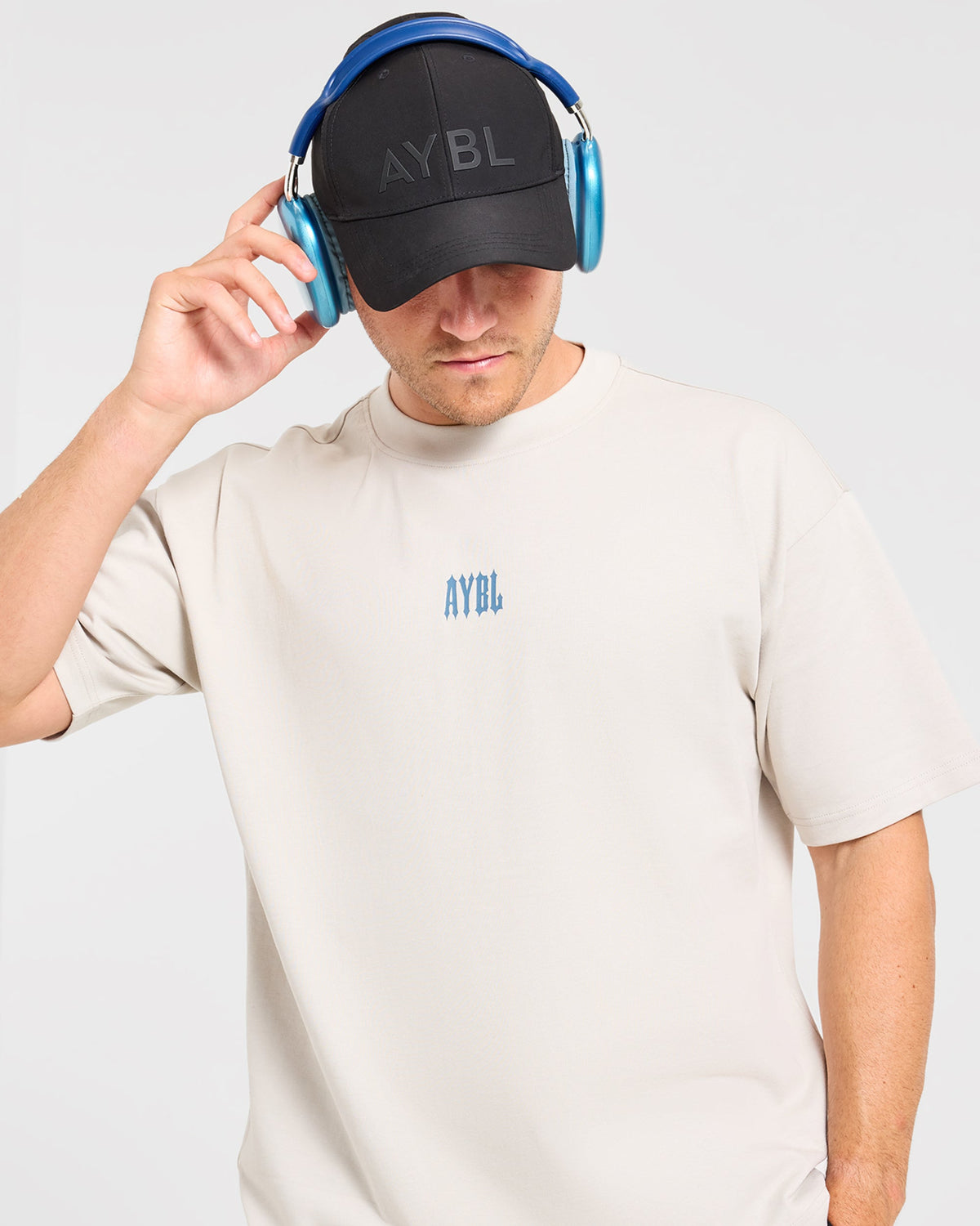 AYBL Iron Club Graphic Oversized T Shirt - Cloud Grijs