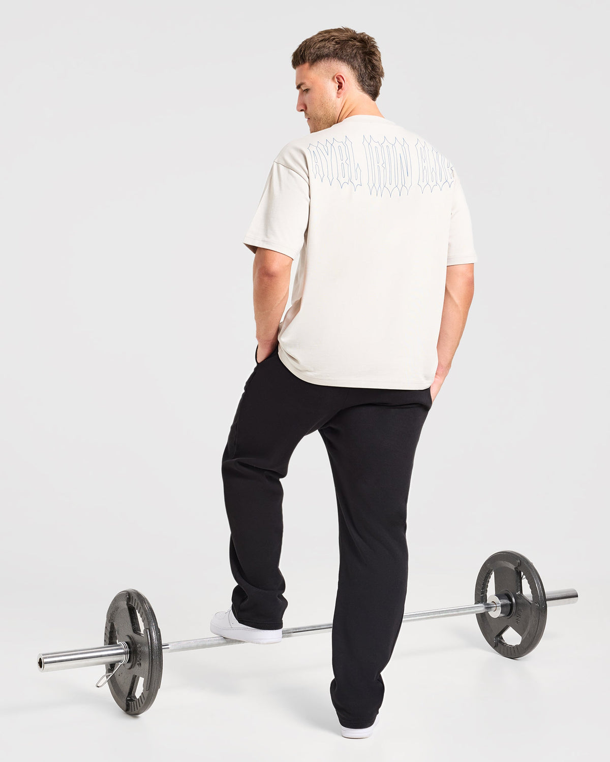 AYBL Iron Club Graphic Oversized T Shirt - Cloud Grijs