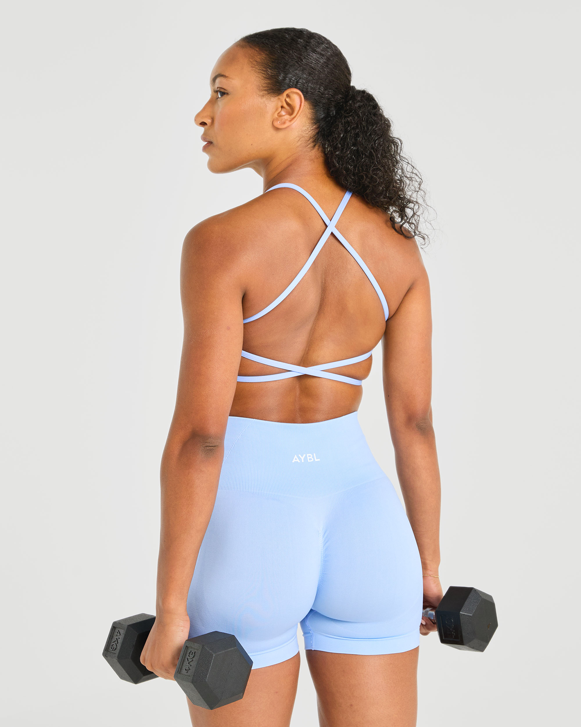 Essential Crossback Sports Bra - Baby Blauw