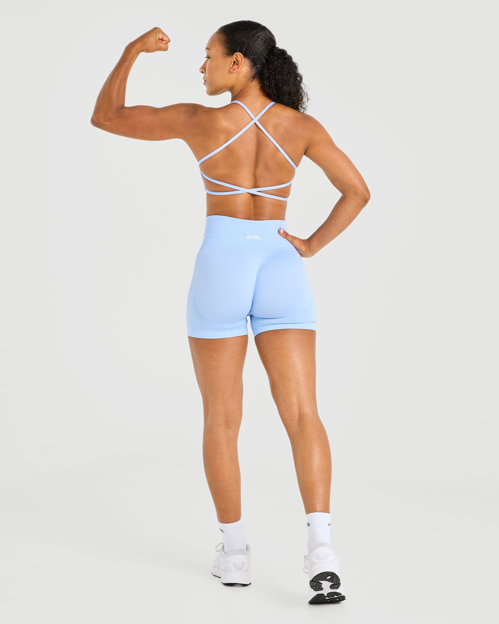 Essential Crossback Sports Bra - Baby Blauw