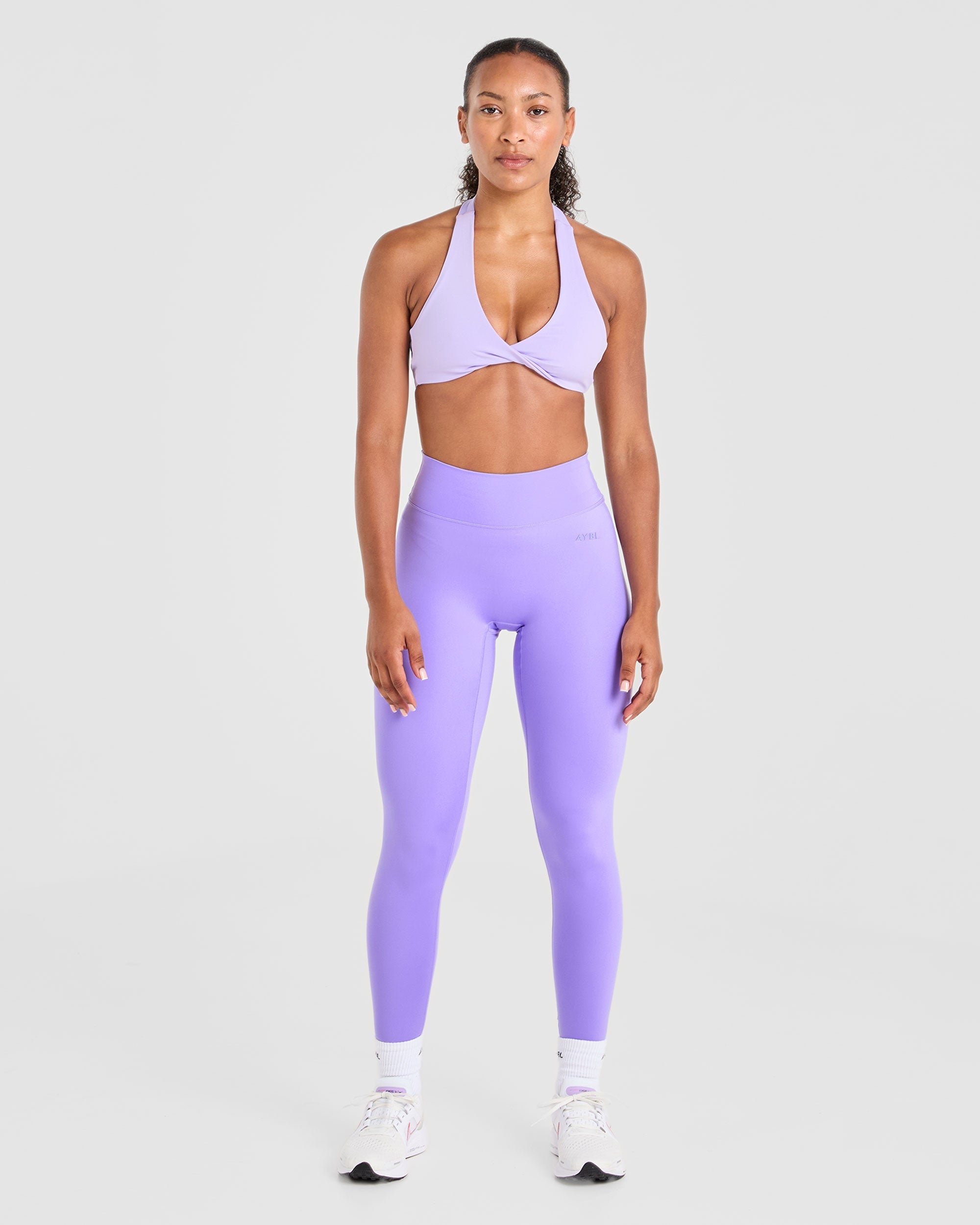 Essential Halterneck Sports Bra - Pastel Paars