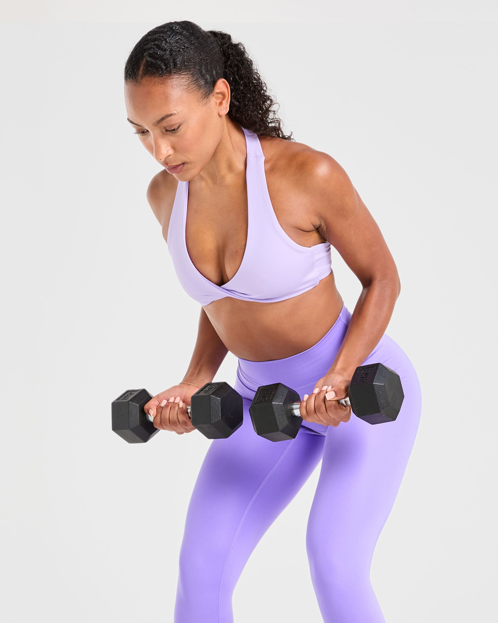 Essential Halterneck Sports Bra - Pastel Paars