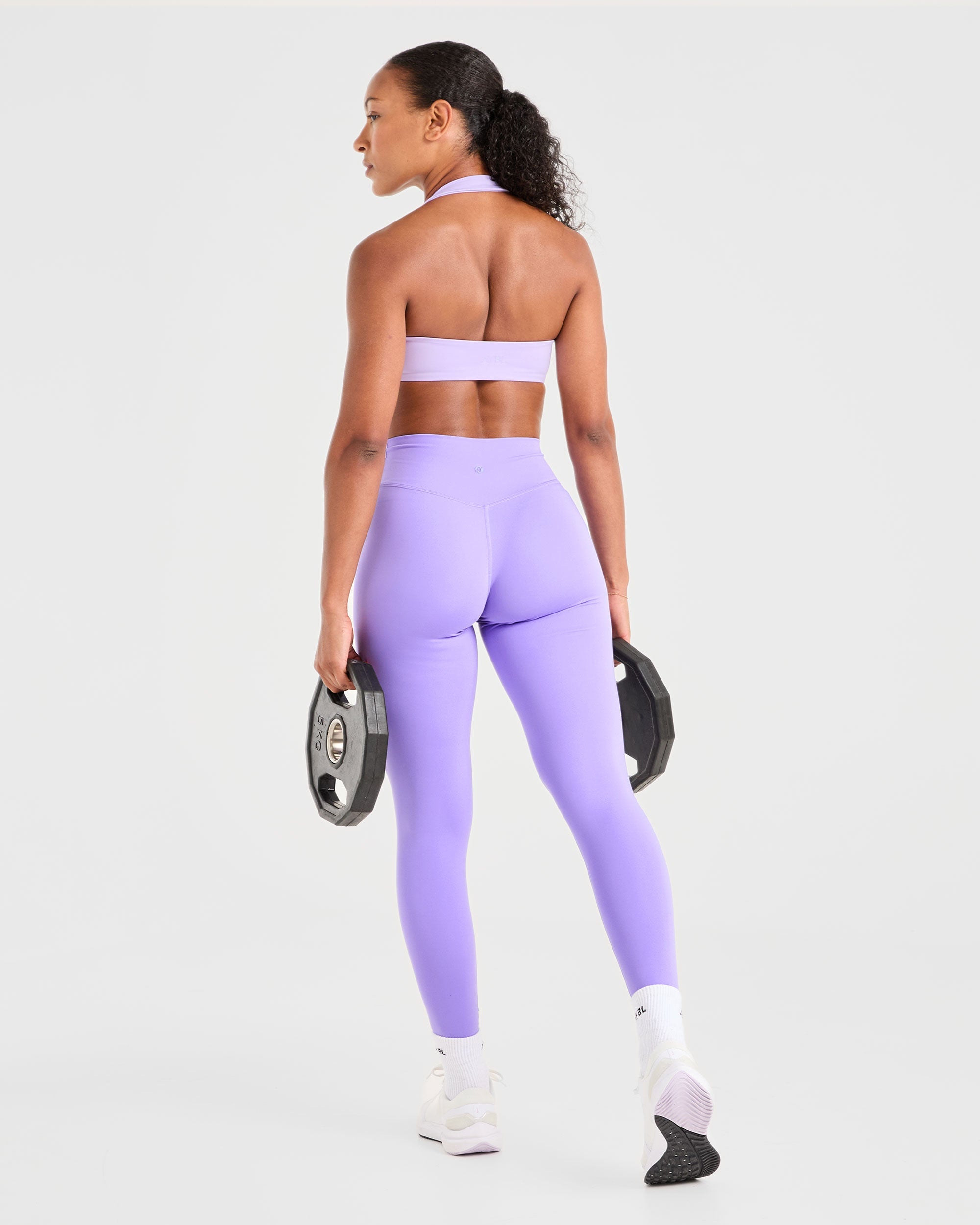 Essential Halterneck Sports Bra - Pastel Paars