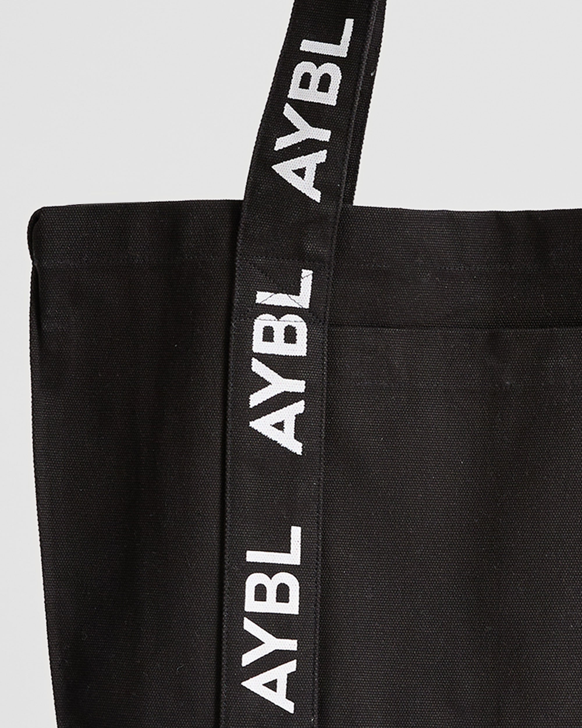 Branded Strap Tote Bag - Zwart