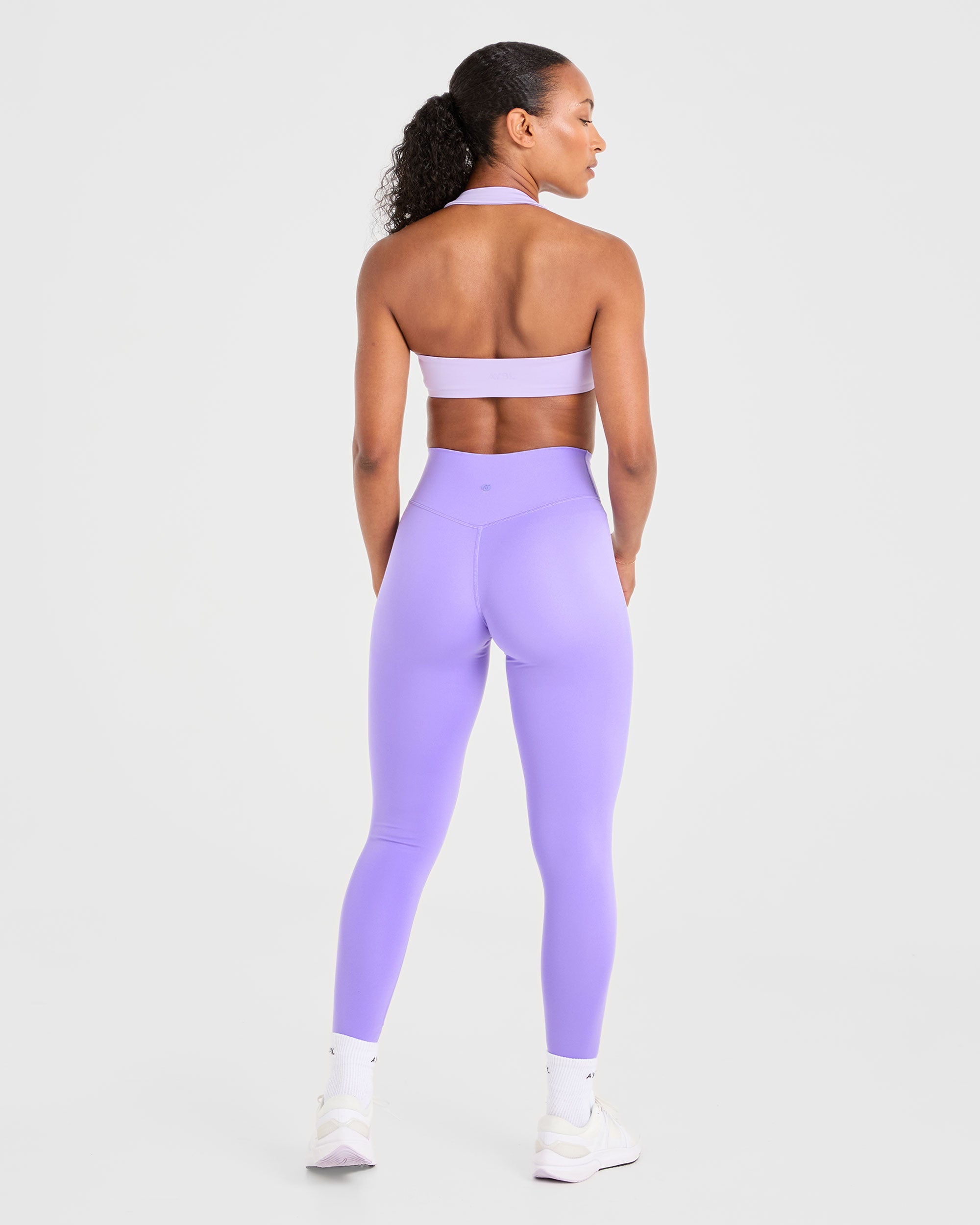 Essential Halterneck Sports Bra - Pastel Paars