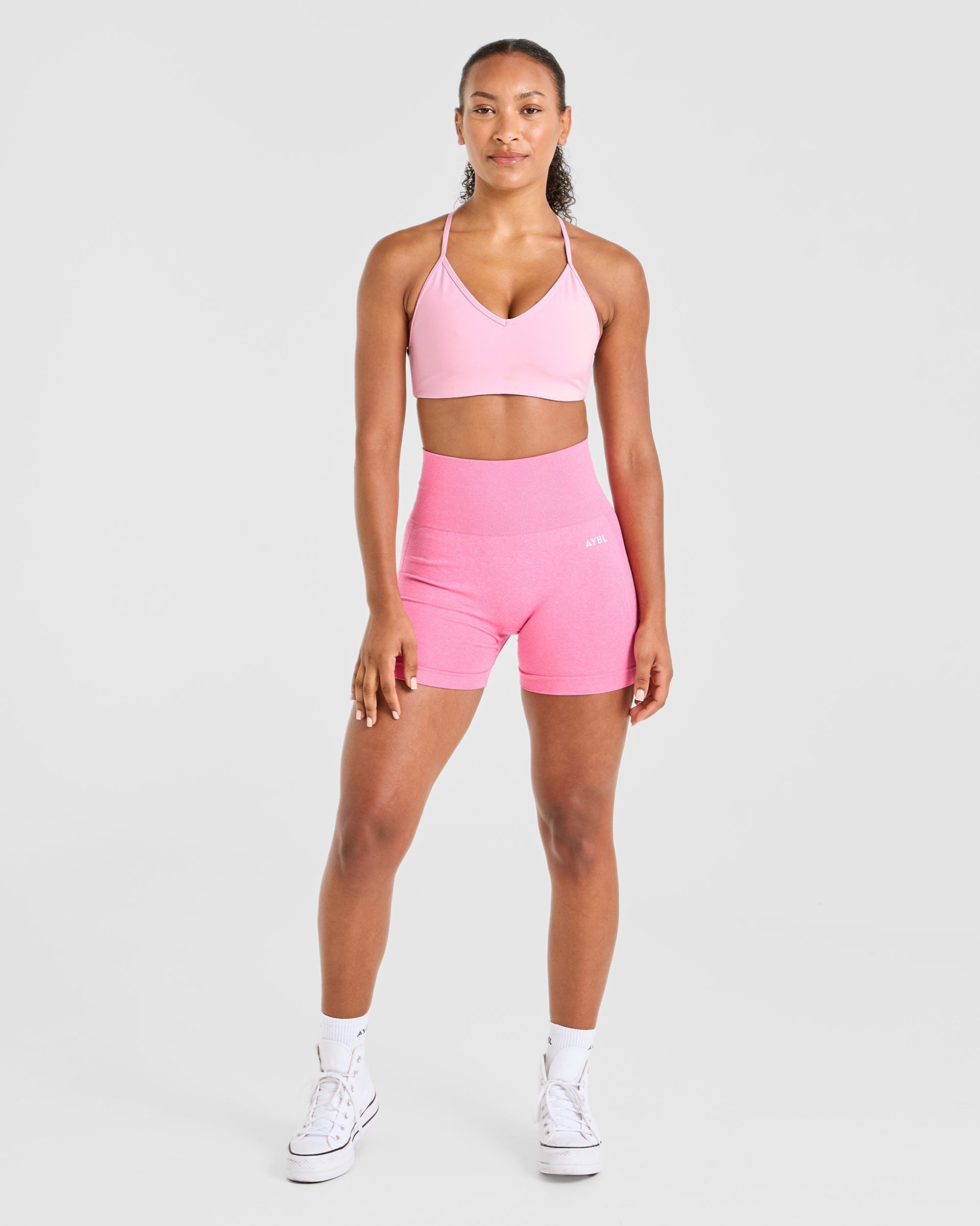 Essential Crossback Sports Bra - Baby Roze