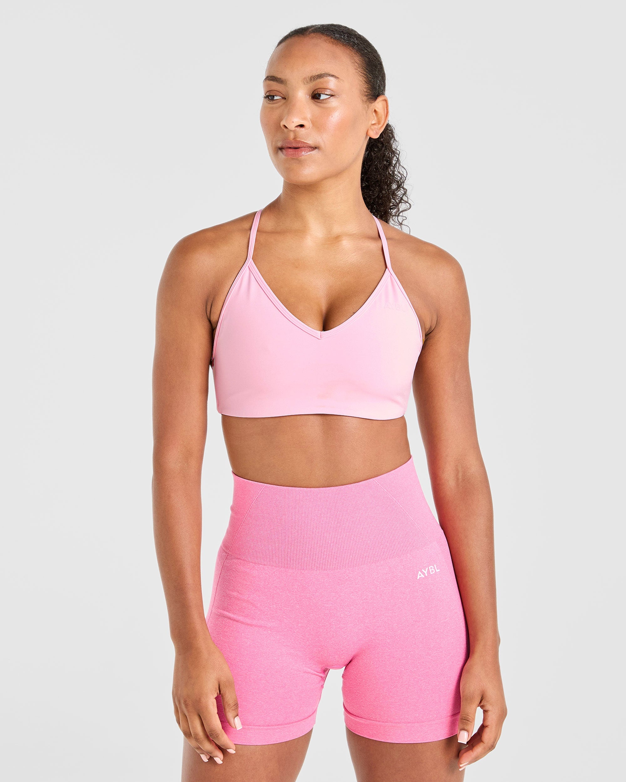 Essential Crossback Sports Bra - Baby Roze