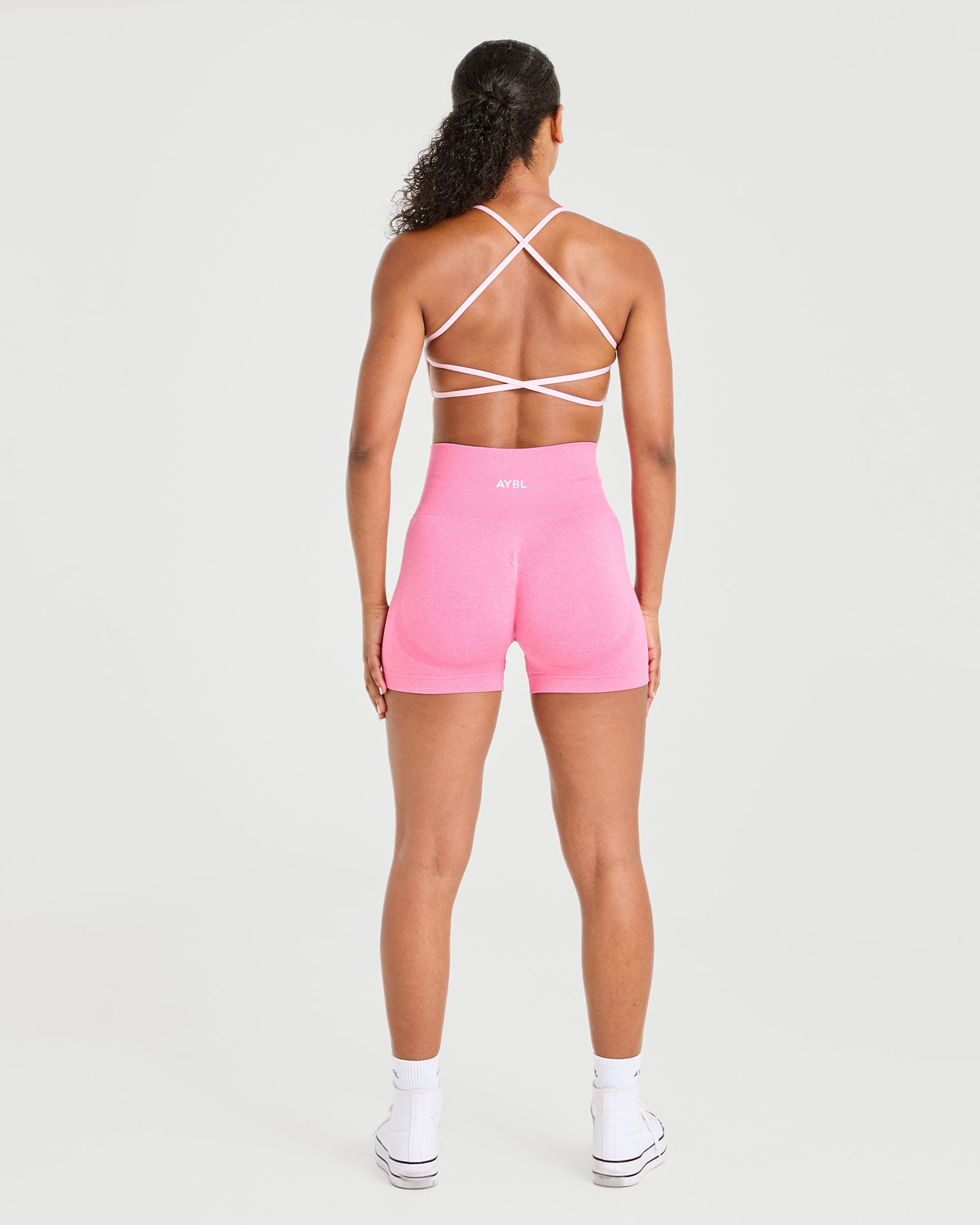 Essential Crossback Sports Bra - Baby Roze