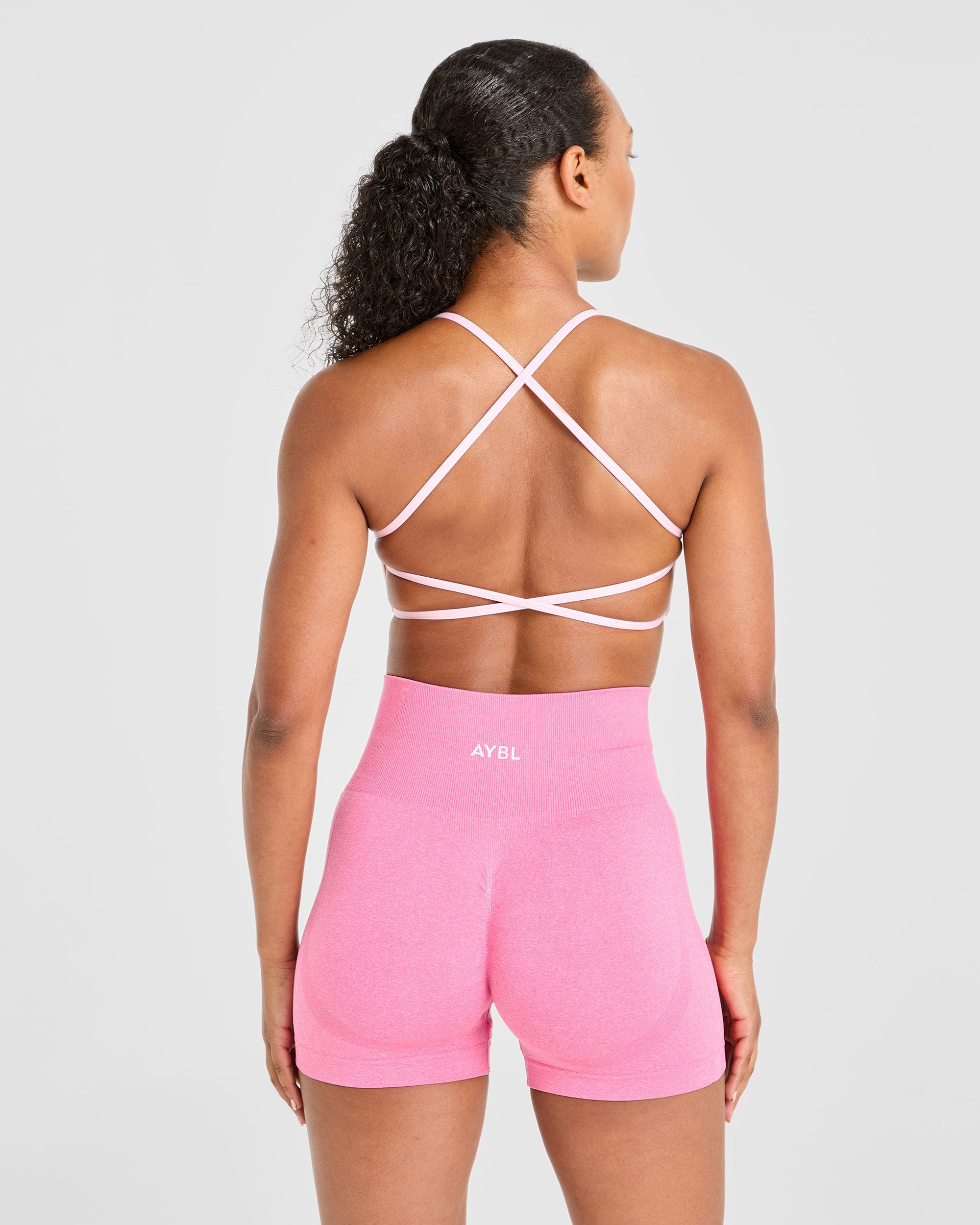 Essential Crossback Sports Bra - Baby Roze