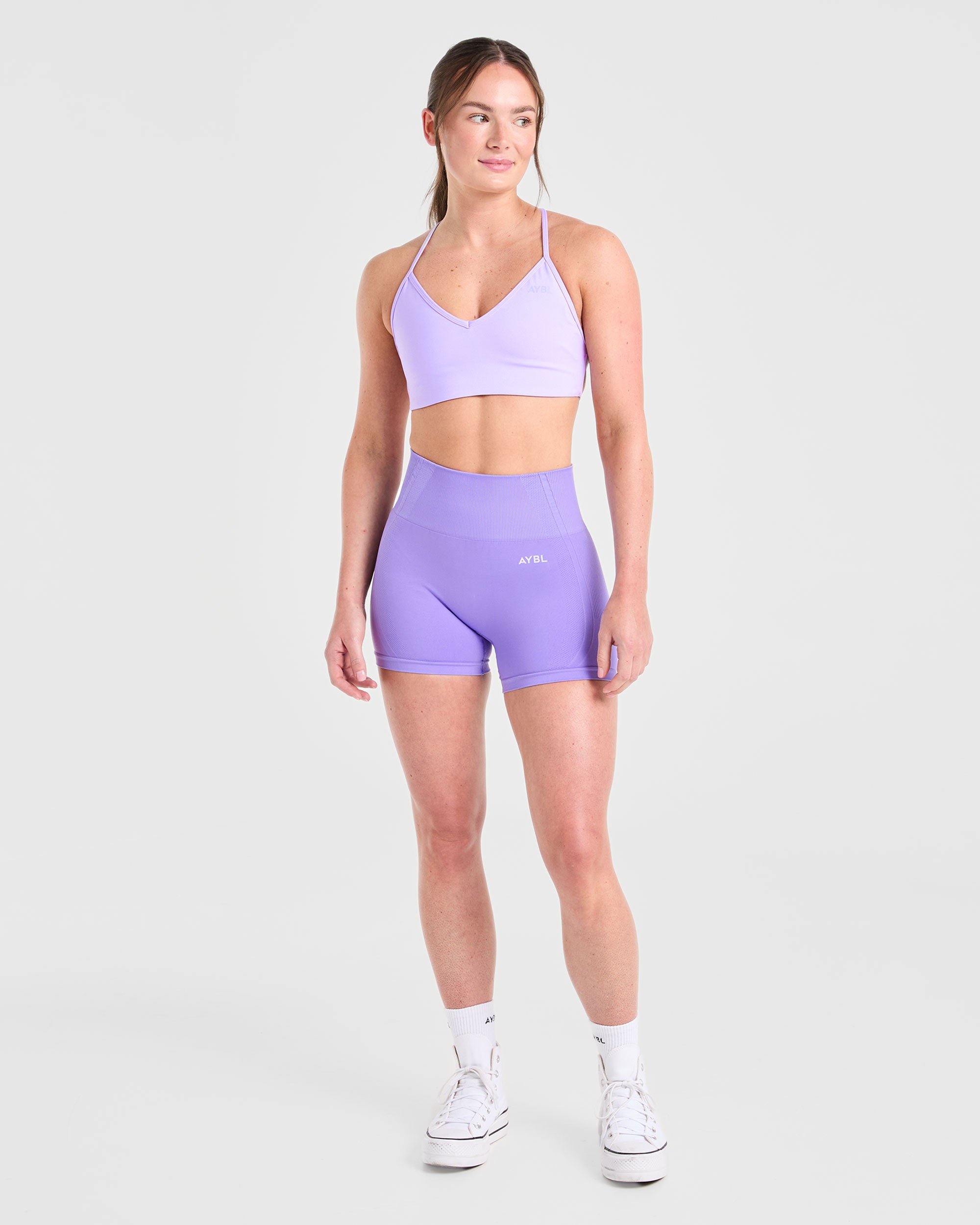 Essential Crossback Sports Bra - Pastel Paars