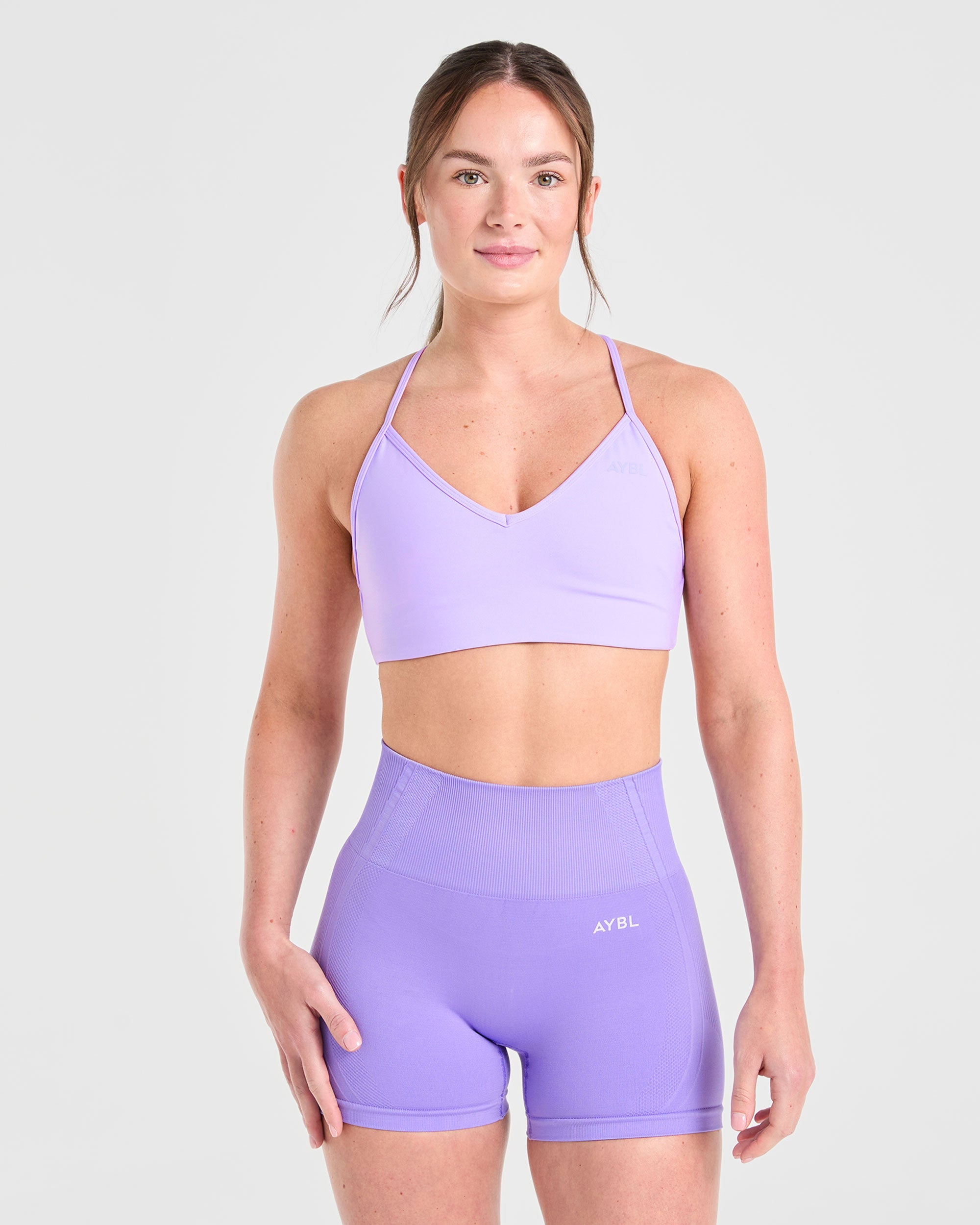 Essential Crossback Sports Bra - Pastel Paars