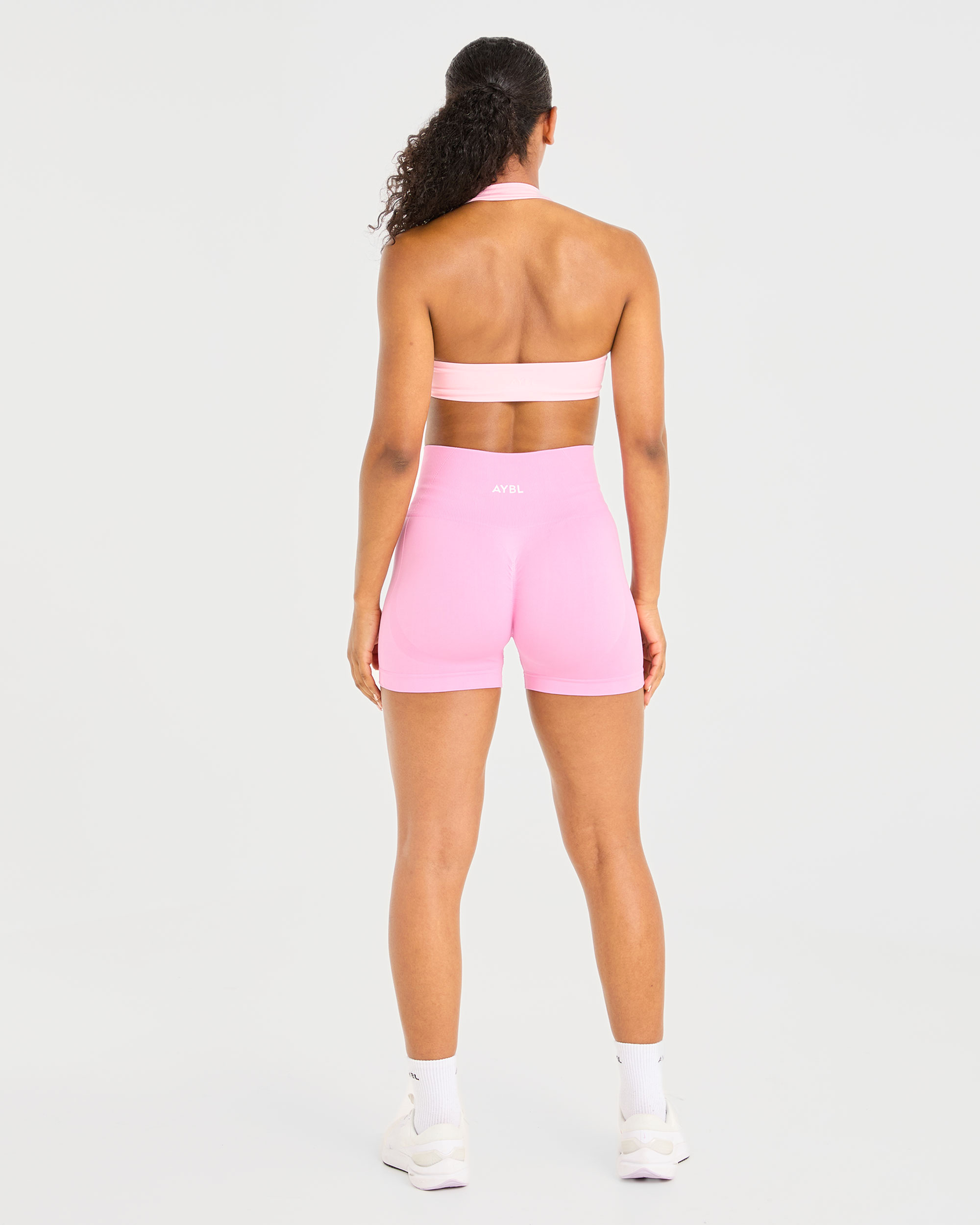 Essential Halterneck Sports Bra - Baby Roze