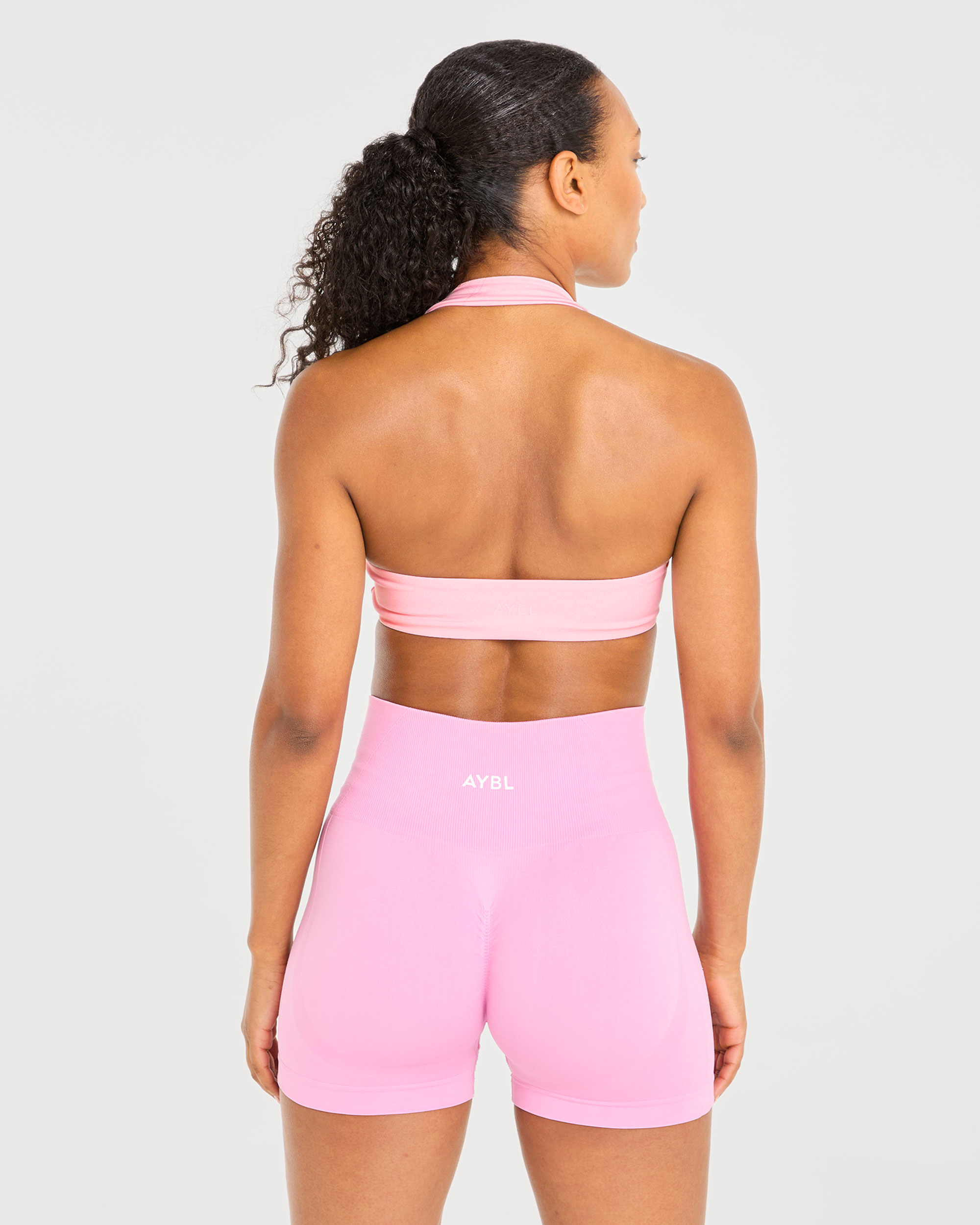 Essential Halterneck Sports Bra - Baby Roze