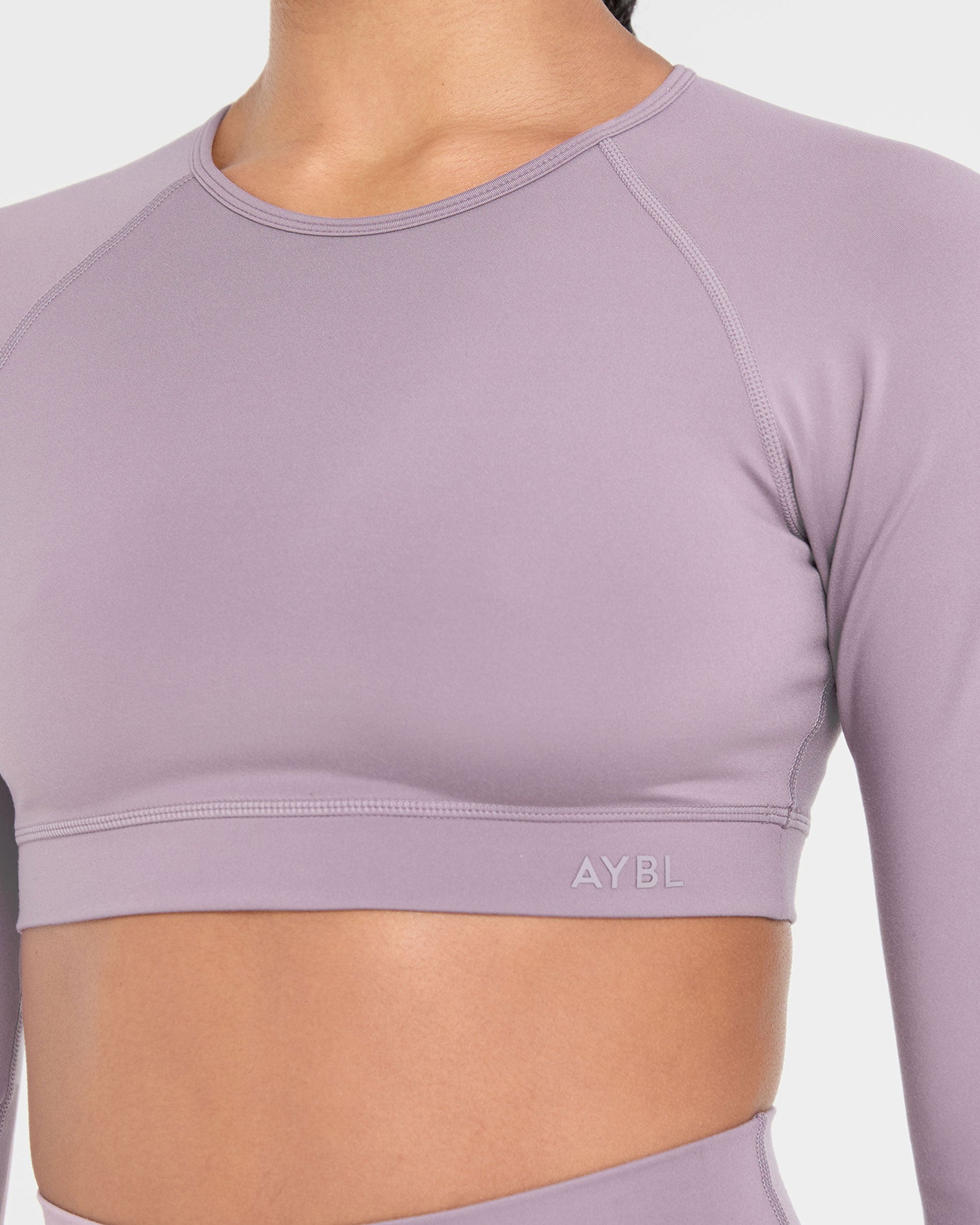 Staple Long Sleeve Crop Top - Mauve Paars