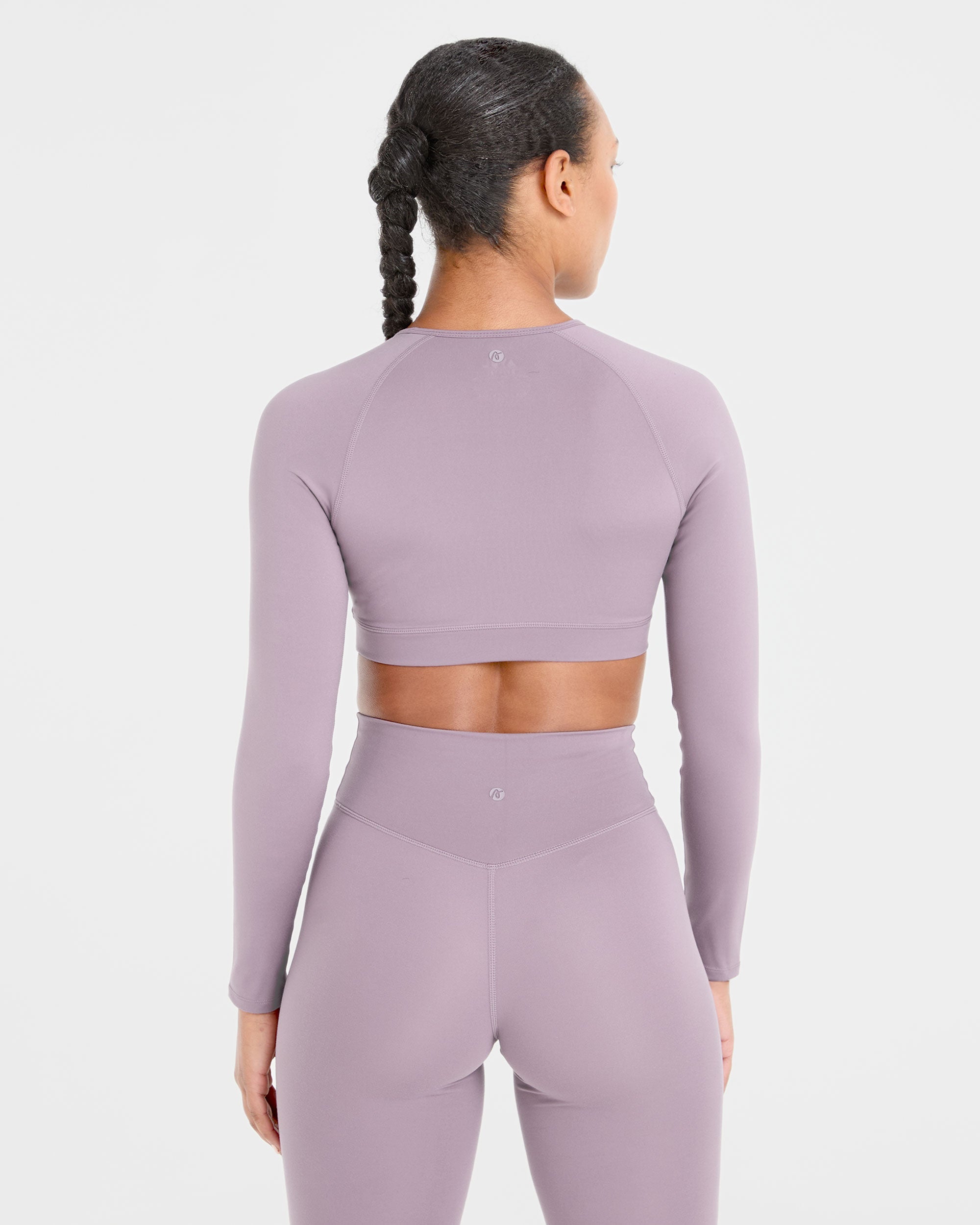 Staple Long Sleeve Crop Top - Mauve Paars