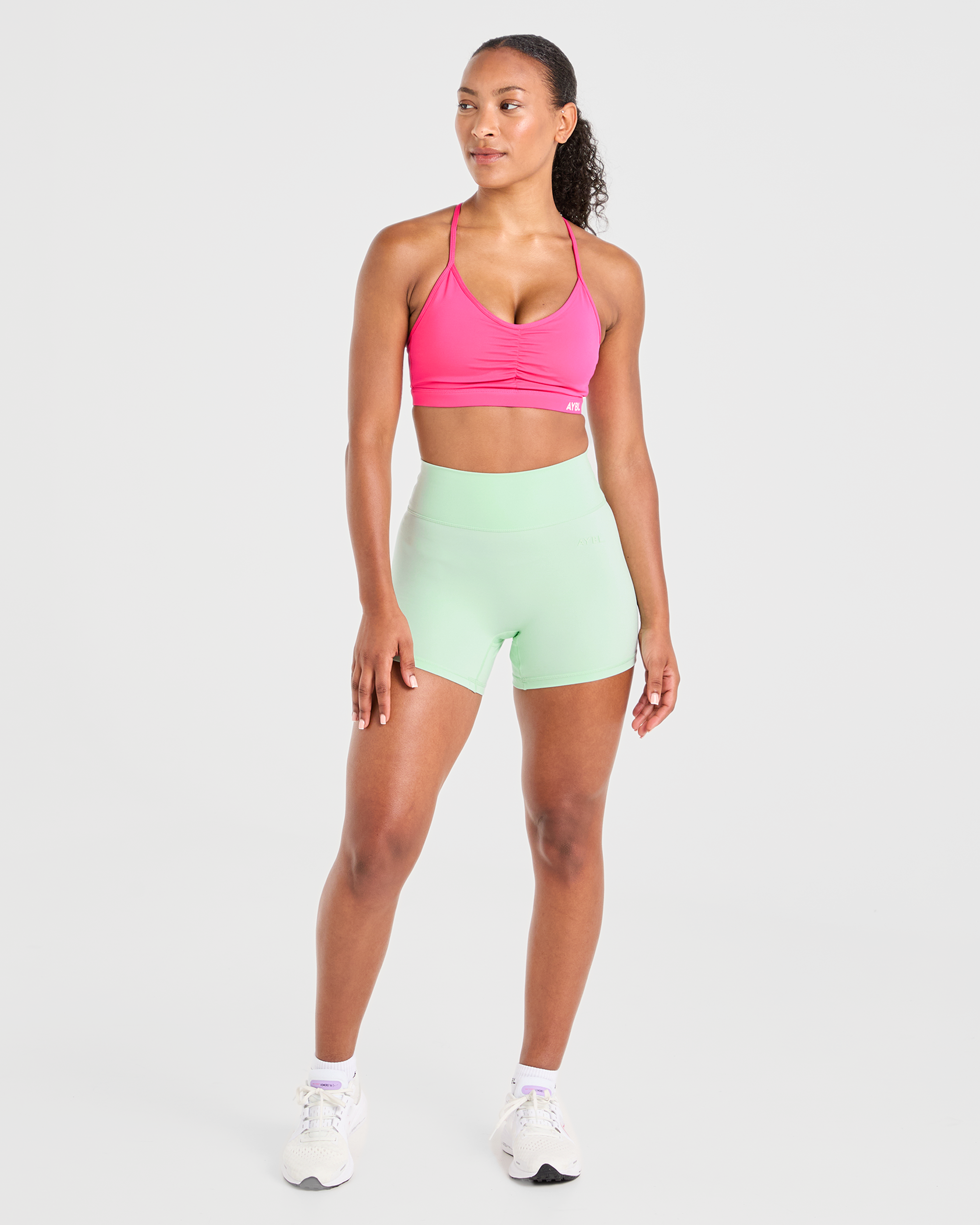 Essential Ruched Sports Bra - Hot Roze