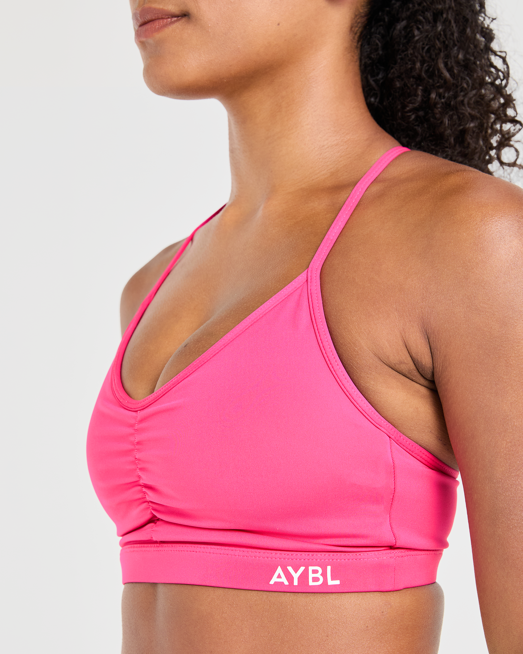 Essential Ruched Sports Bra - Hot Roze