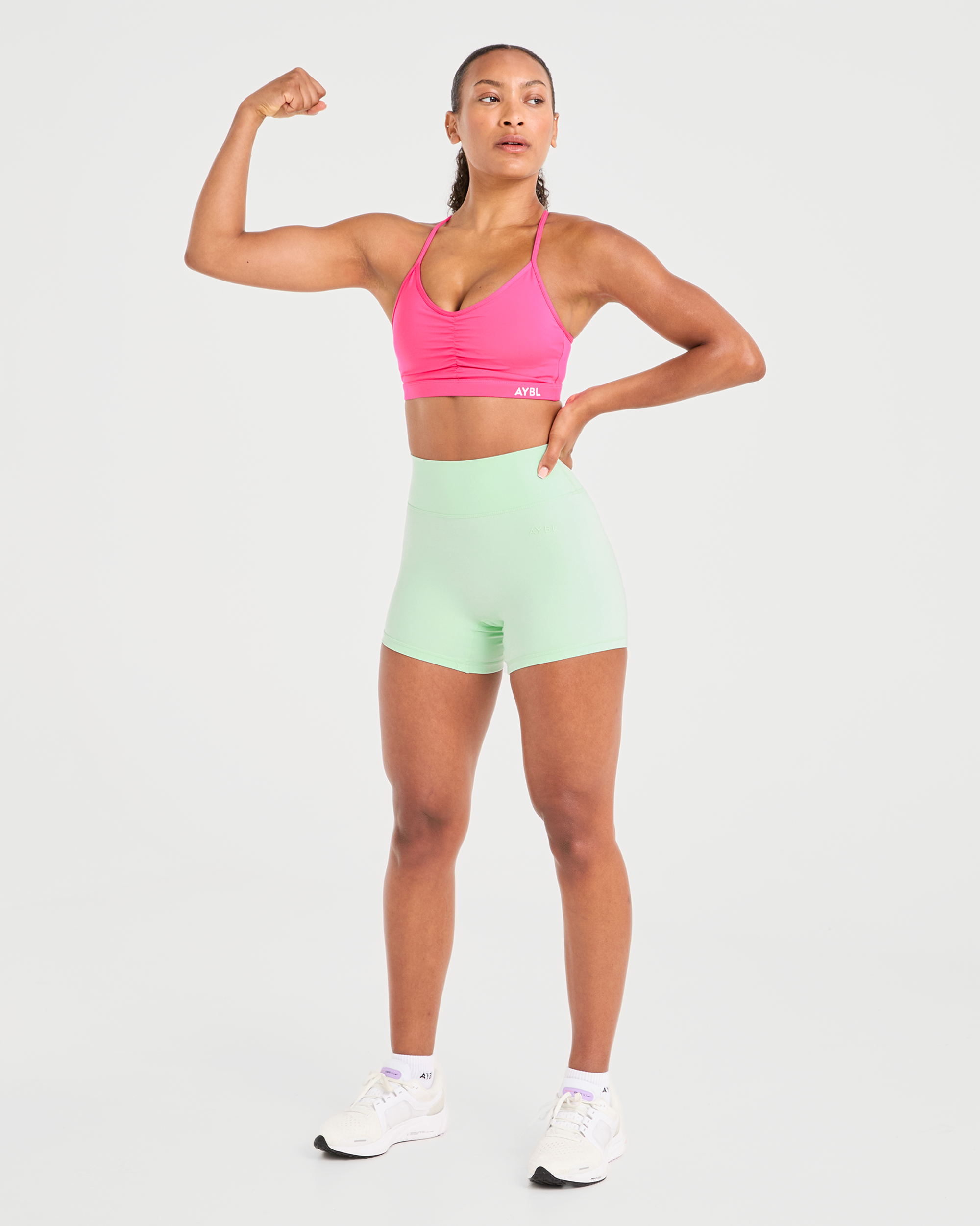 Essential Ruched Sports Bra - Hot Roze