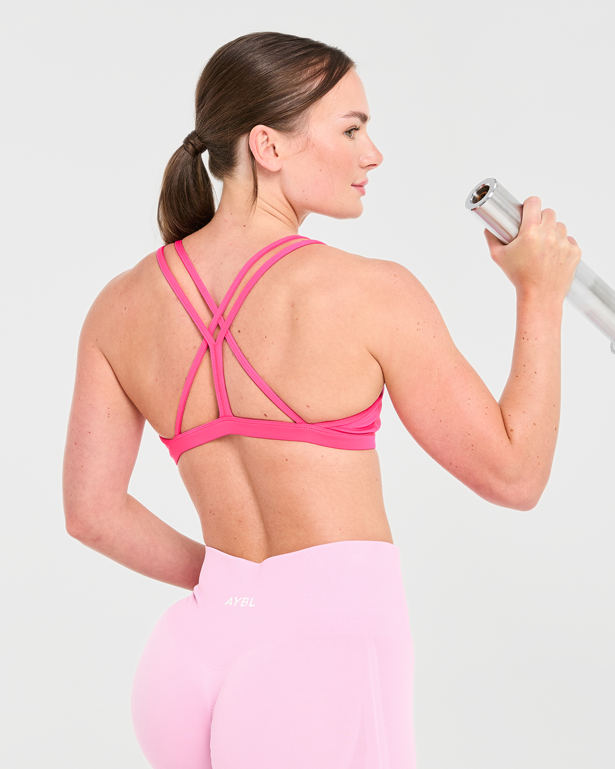 Essential Strappy Sports Bra - Hot Roze