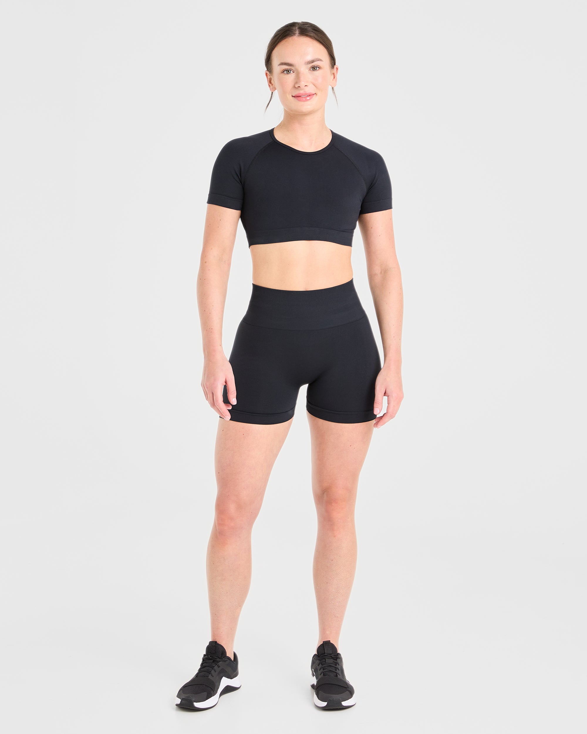 Power Seamless Crop Top - Zwart